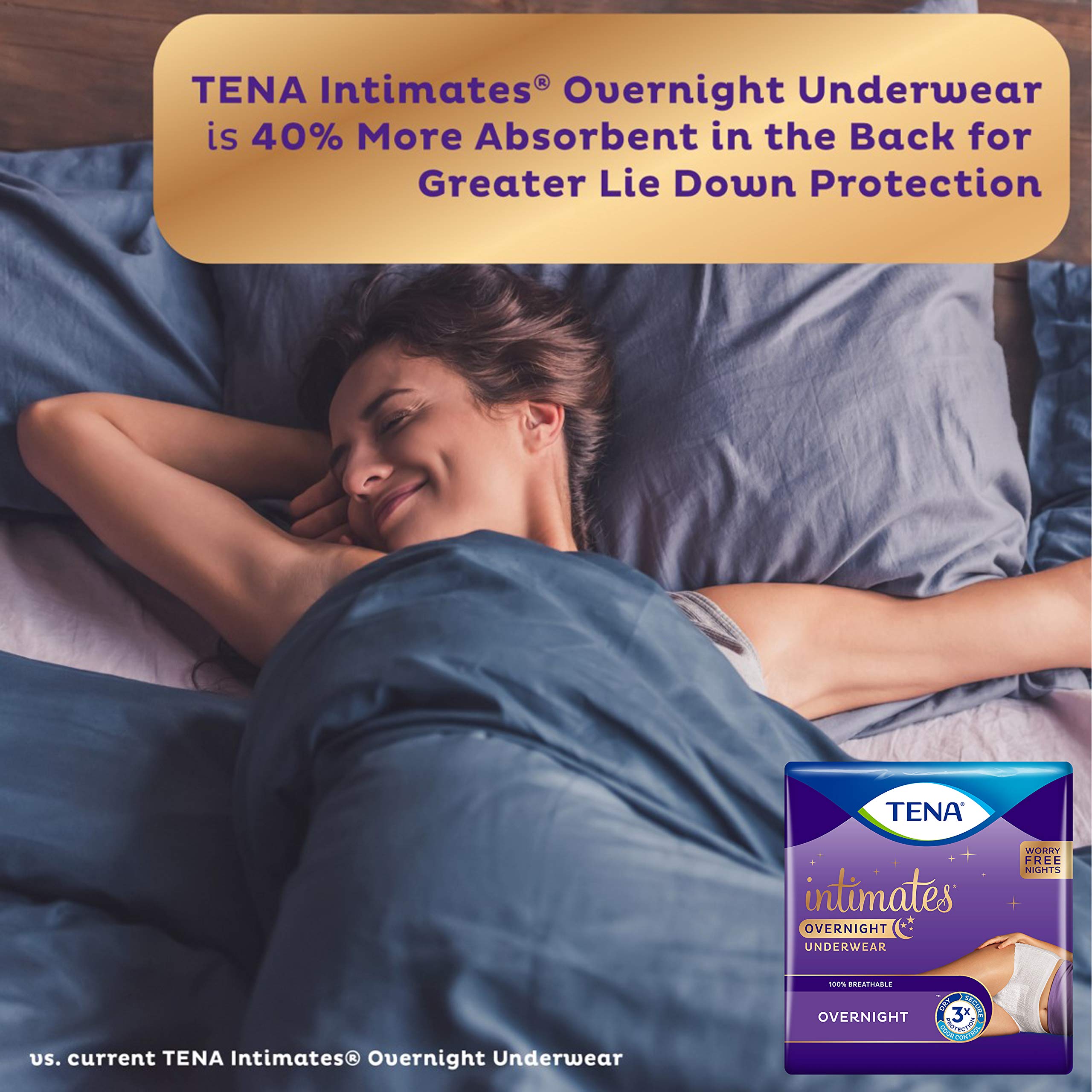 TENA Incontinence Underwear for Women, Overnight Absorbency, Intimates - Large - 56 Count