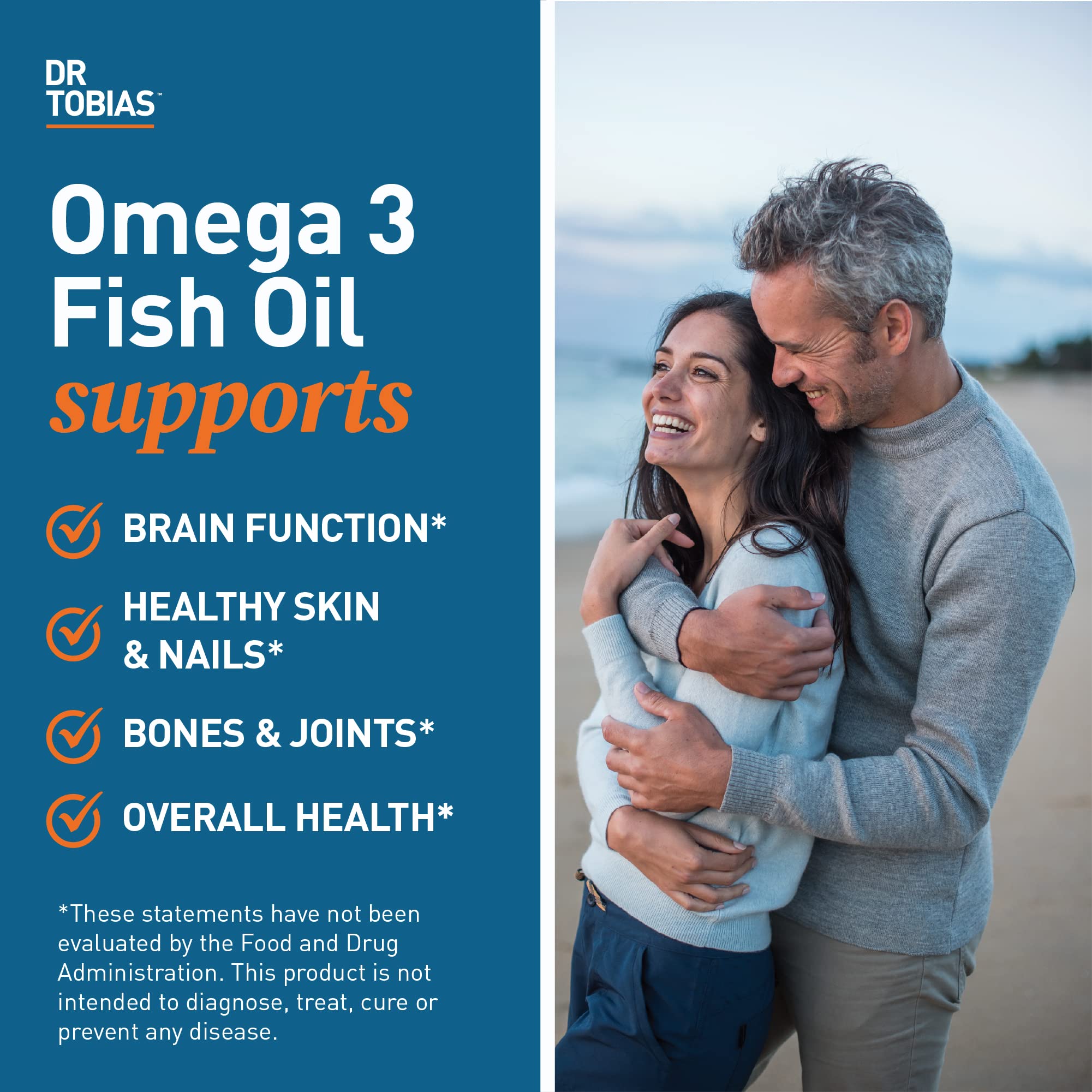 Dr. Tobias Omega-3 Fish Oil, Triple Strength, Supports Brain & Heart Health, 2000 mg per Serving, 180 Soft Gels (2 Daily)