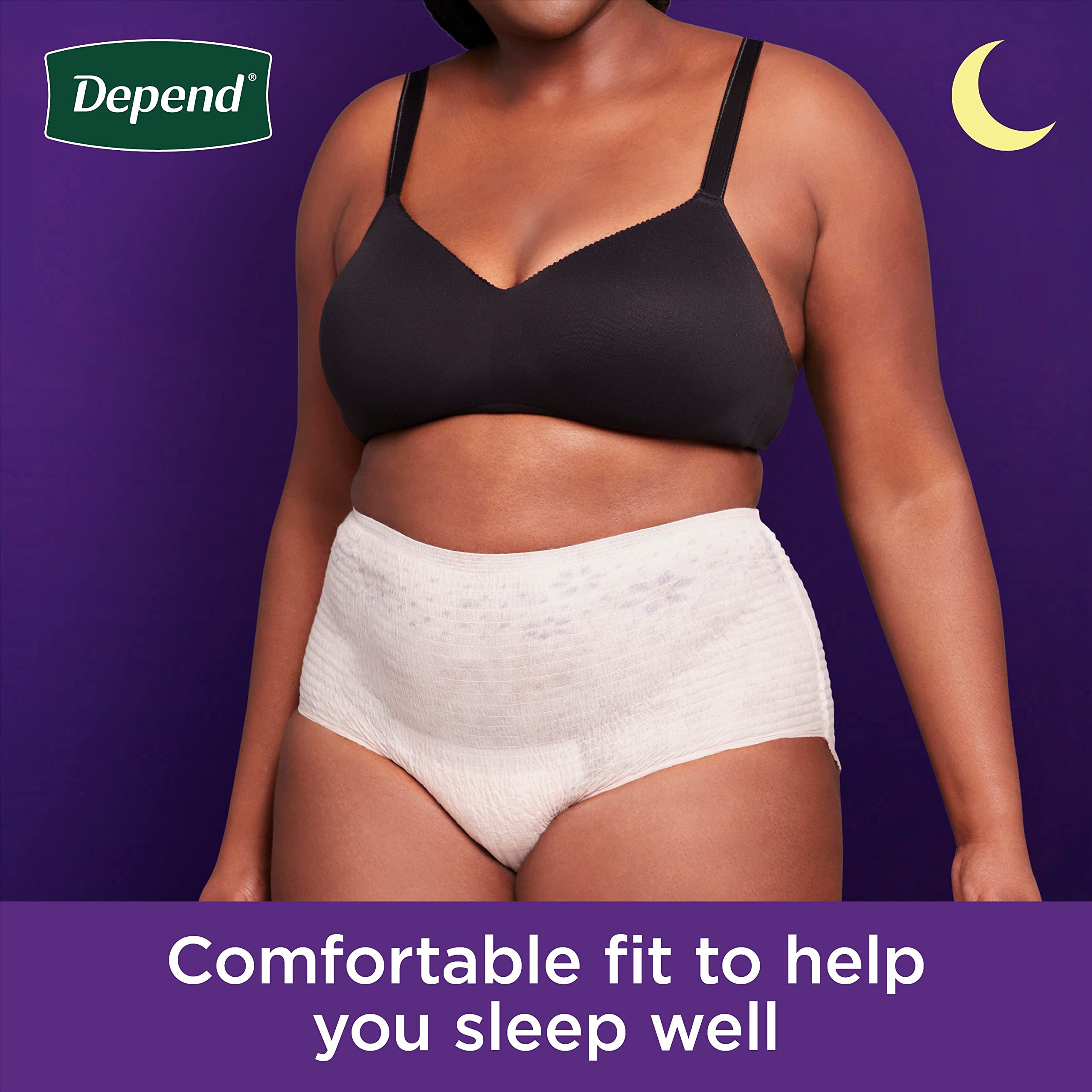 Depend Night Defense Adult Incontinence Underwear for Women, Disposable, Overnight, Large, Blush, 56 Count, Packaging May Vary