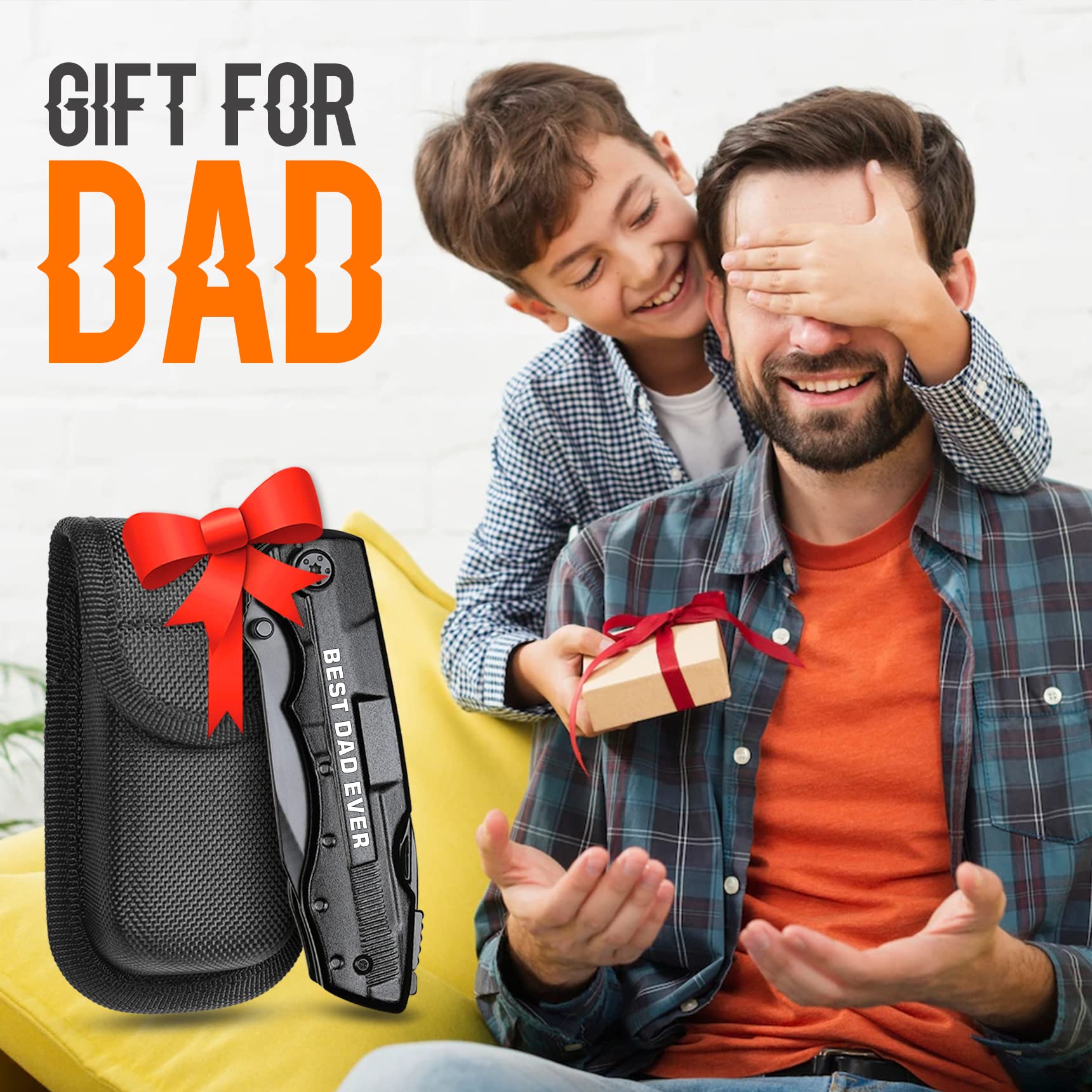 Gifts for Dad,Multitool Knife BEST DAD EVER for Camping,Fathers Day Unique Dad Gifts,Dad Birthday Gift from Daughter Son,Valentines Day Stocking Stuffers Christmas Gifts for Dad,Gadget Gifts for Dad