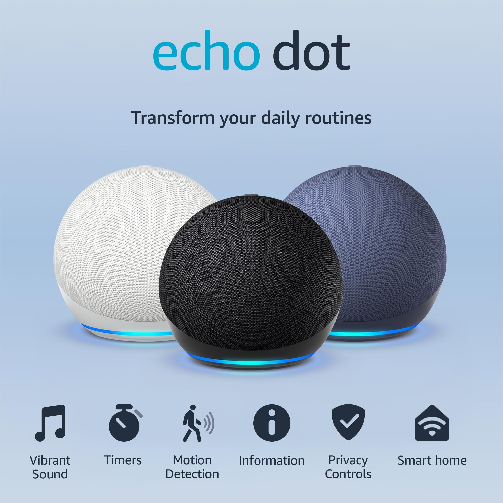 Echo Dot (5th Gen, 2022 release) | With bigger vibrant sound, helpful routines and Alexa | Charcoal