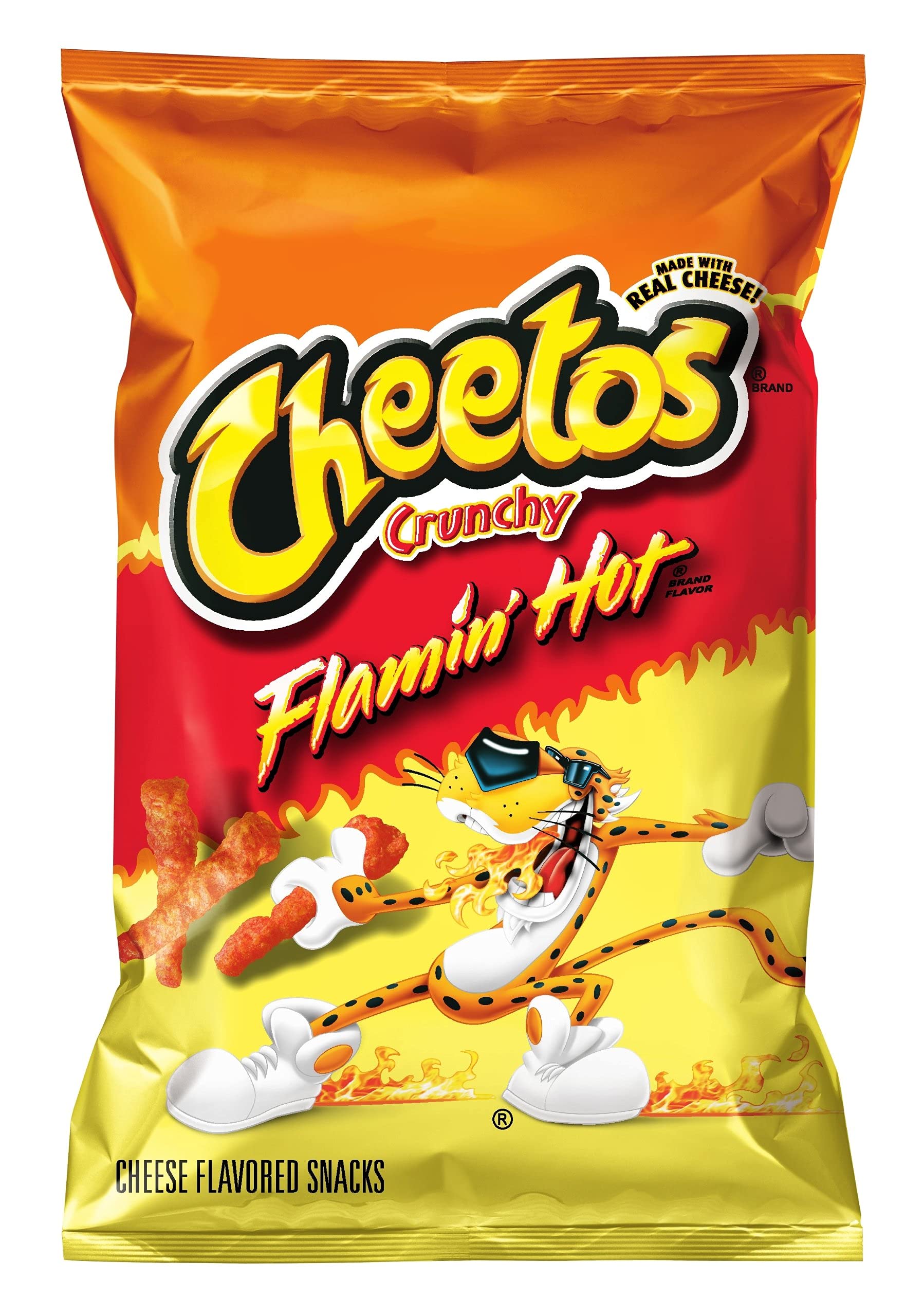 Cheetos Crunchy Flamin' Hot Cheese Snacks, 3.25 Oz