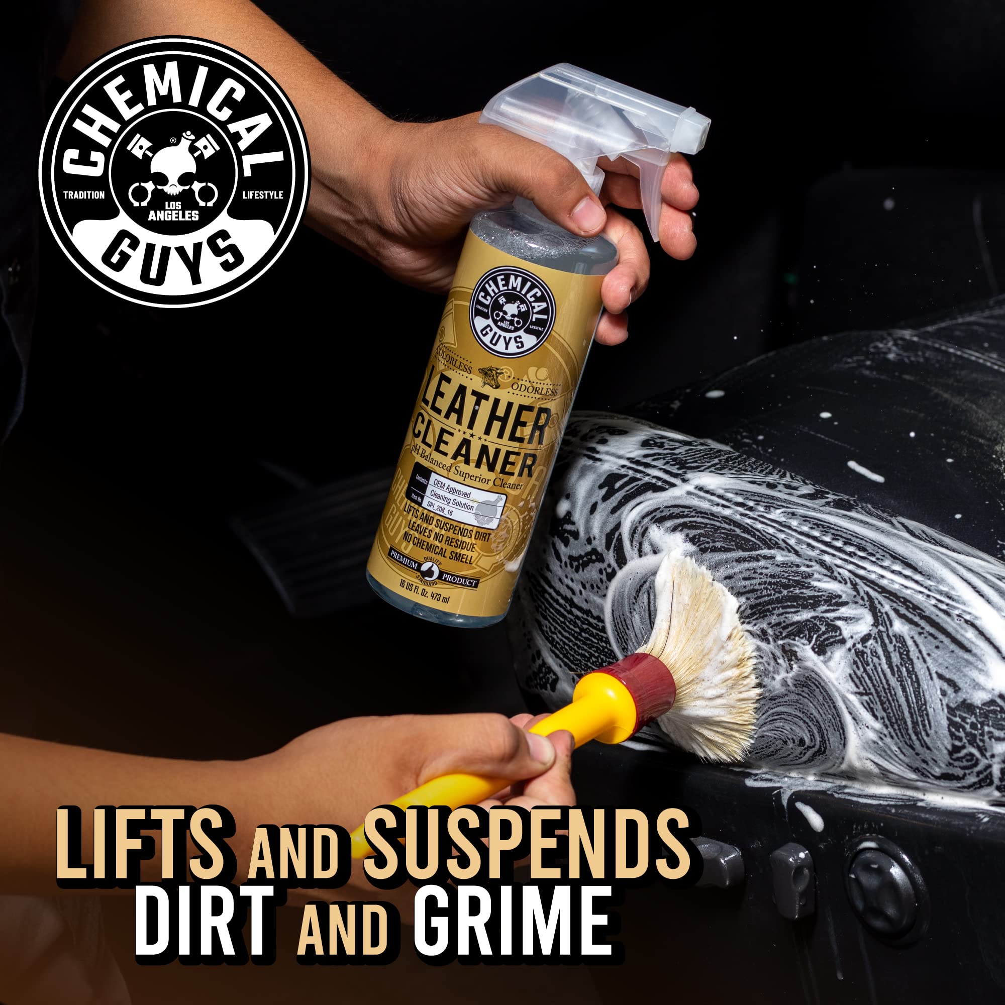 Chemical Guys SPI_109_04 Leather Cleaner and Conditioner Complete Leather Care Kit for Use on Car Interiors, Leather Apparel, Furniture, Shoes, Boots, Bags & More (2 - 4 fl oz Bottles)