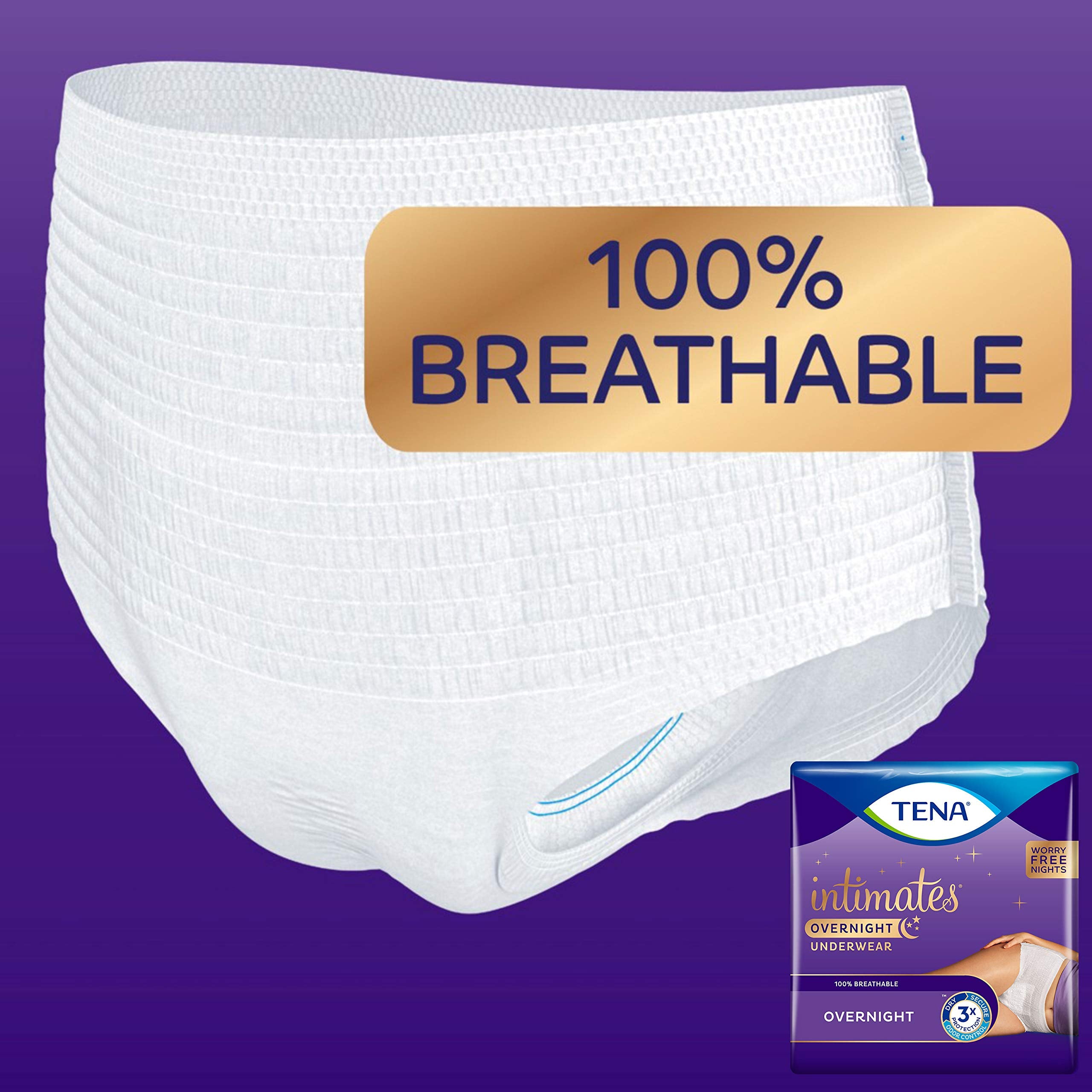 TENA Incontinence Underwear for Women, Overnight Absorbency, Intimates - Large - 56 Count