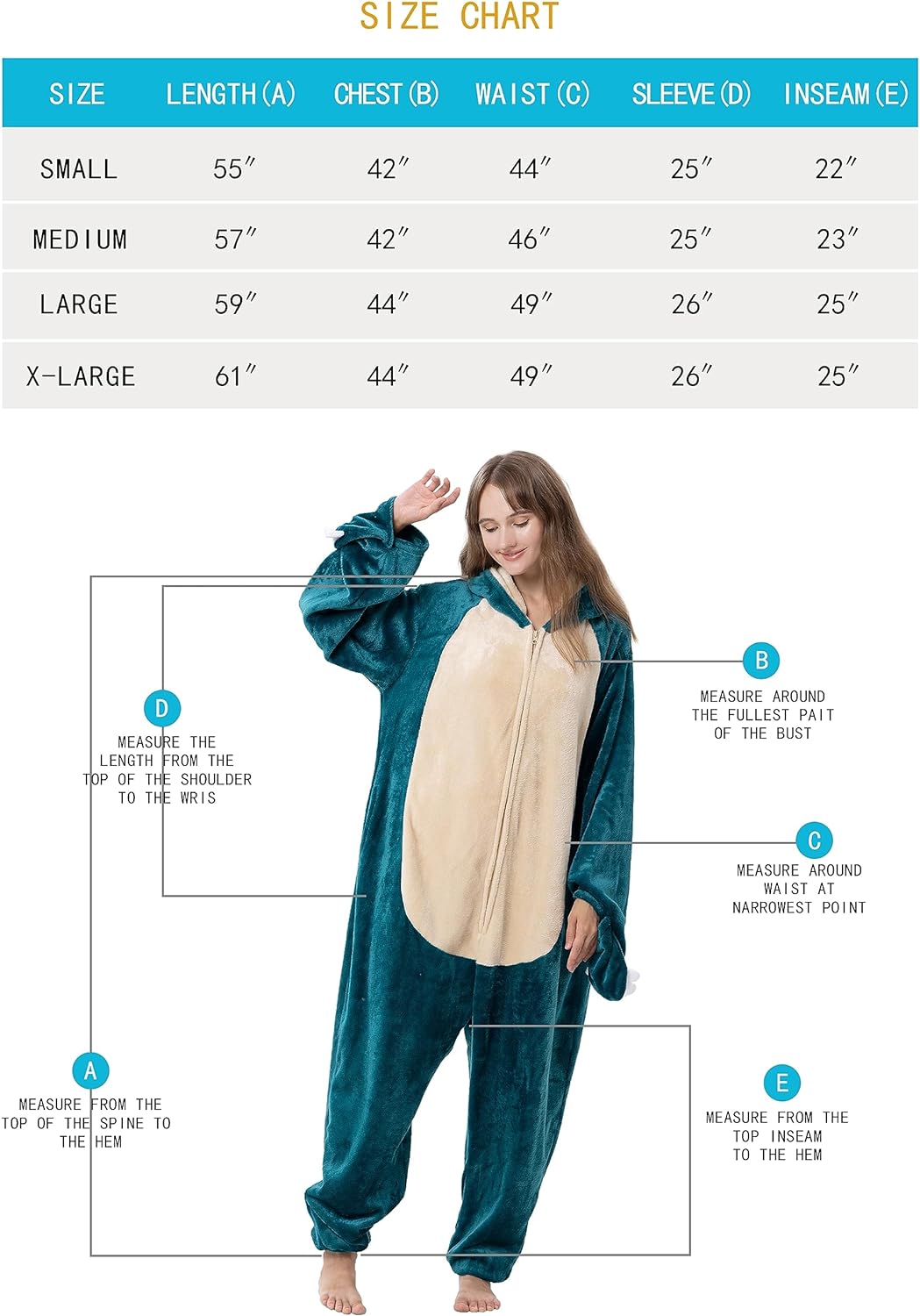 QSTYLE Adult Animal Onesie Halloween Costume,One Piece Cosplay Suit for Women and Men