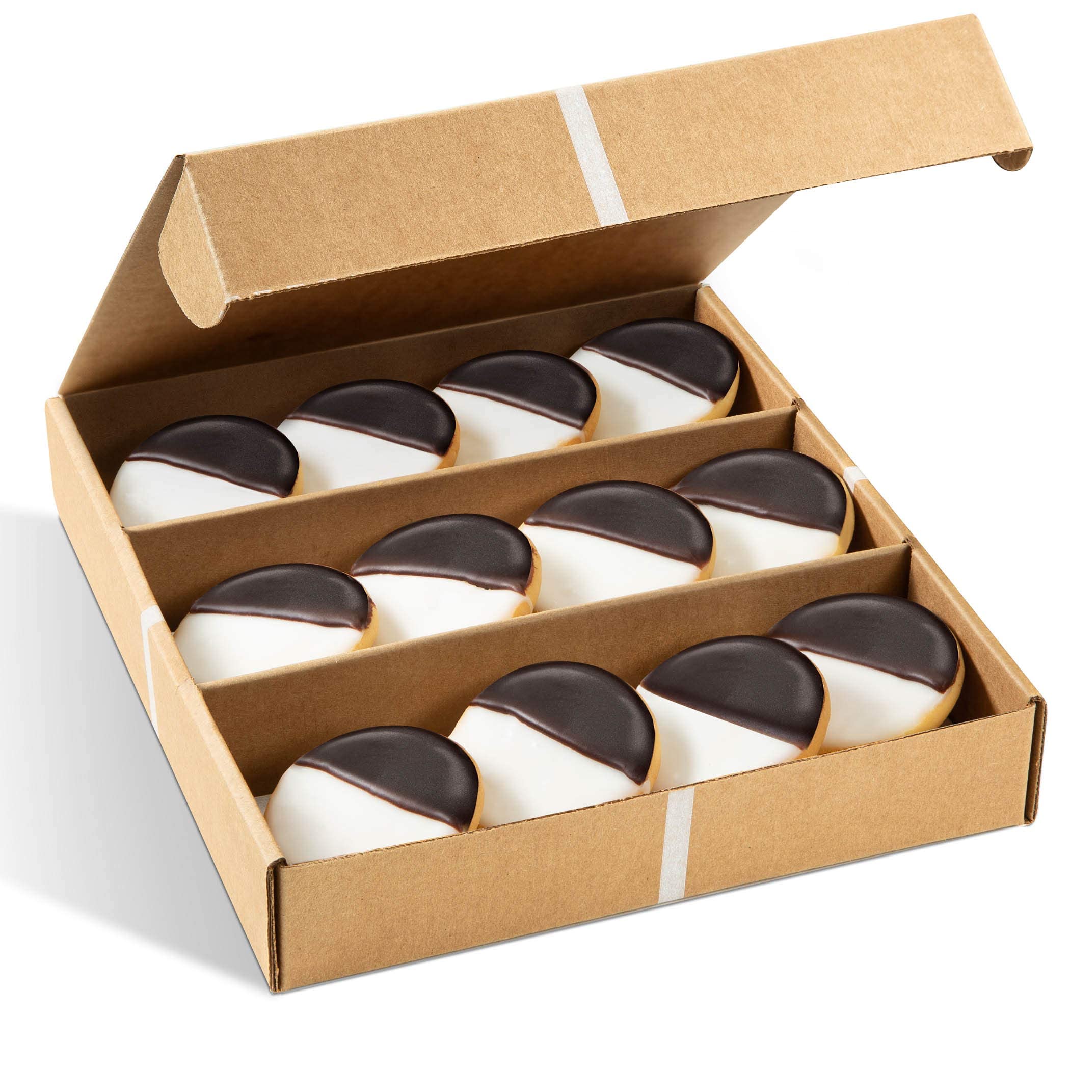 Gourmet Cookies | Black & White Cookie Gift Basket | 12 Individually Wrapped Cookies | NY Style Black and White Cookies | Care Package for College Students, Corporate Gift, Sympathy-Stern’s Bakery