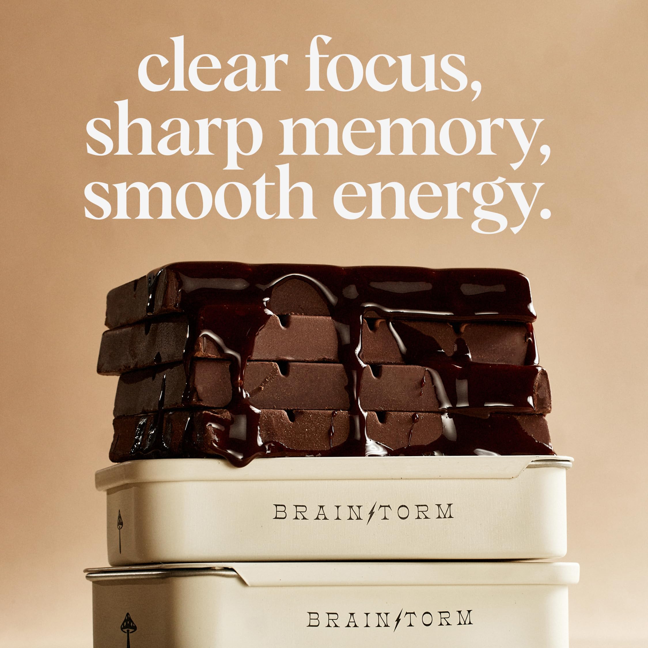 Alice Mushrooms Brainstorm | Mushroom Chocolates | Energy Bites for Focus, Clarity & Cognitive Function | Lions Mane, Cordyceps Mushrooms, Guarana & Phosphatidylserine, Natural Caffeine | Nootroopic