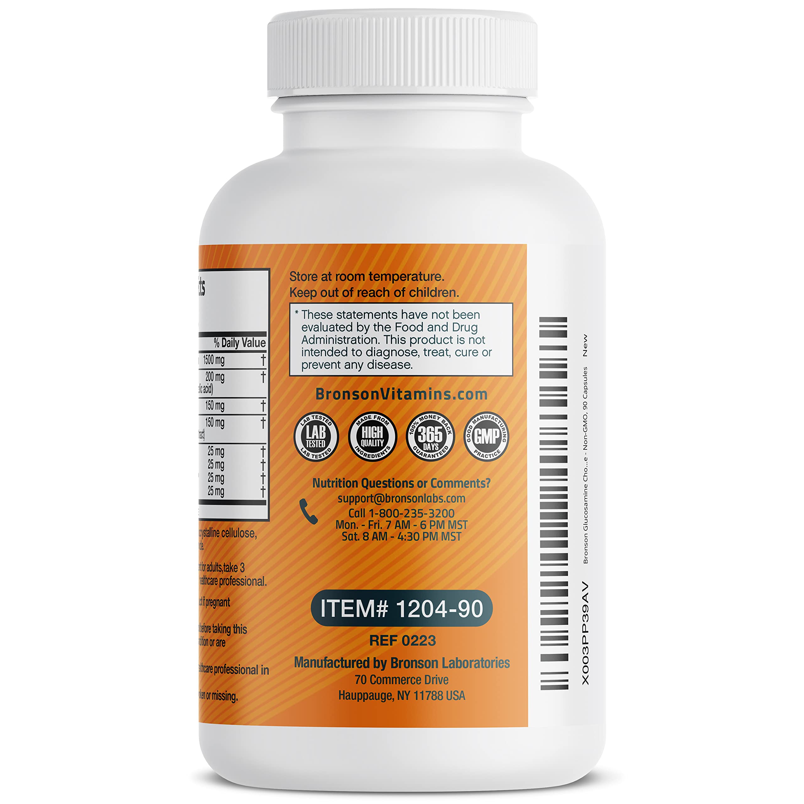 Bronson Glucosamine Chondroitin Turmeric & MSM Advanced Joint & Cartilage Formula, Supports Healthy Joints, Mobility & Cartilage - Non-GMO, 90 Capsules