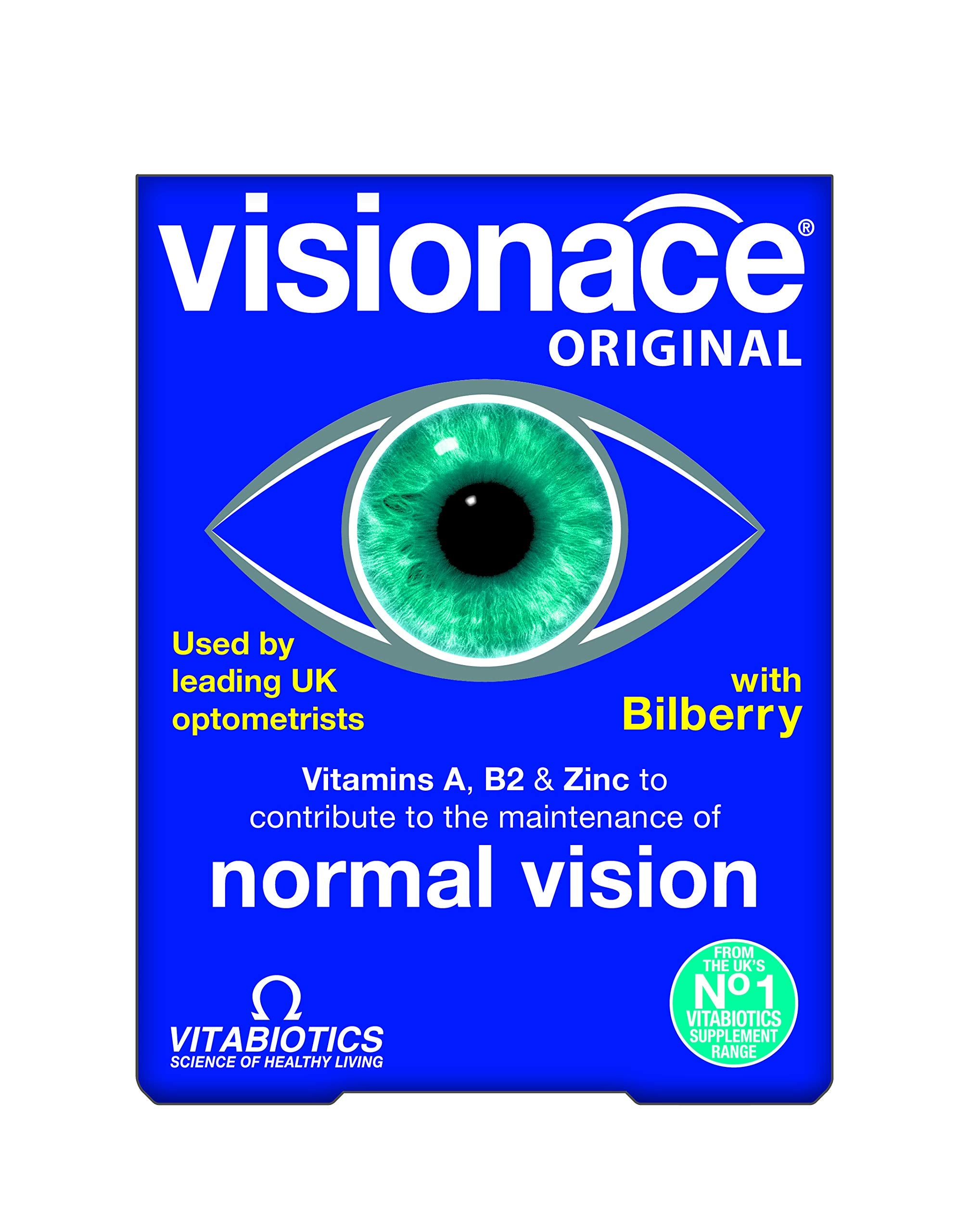 Vitabiotics Visionace Original - Nutritional Multivitamin for Normal Vision | Vitamins A, B2 and Zinc - 30 Tablets