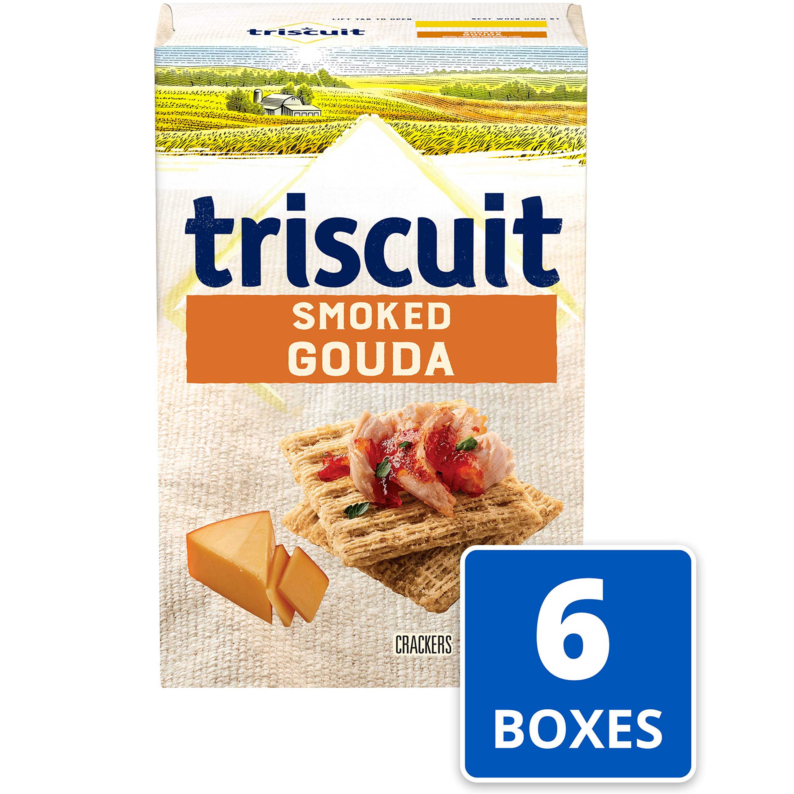 Triscuit Smoked Gouda Whole Grain Wheat Crackers, 8.5 Ounce (Pack of 6)