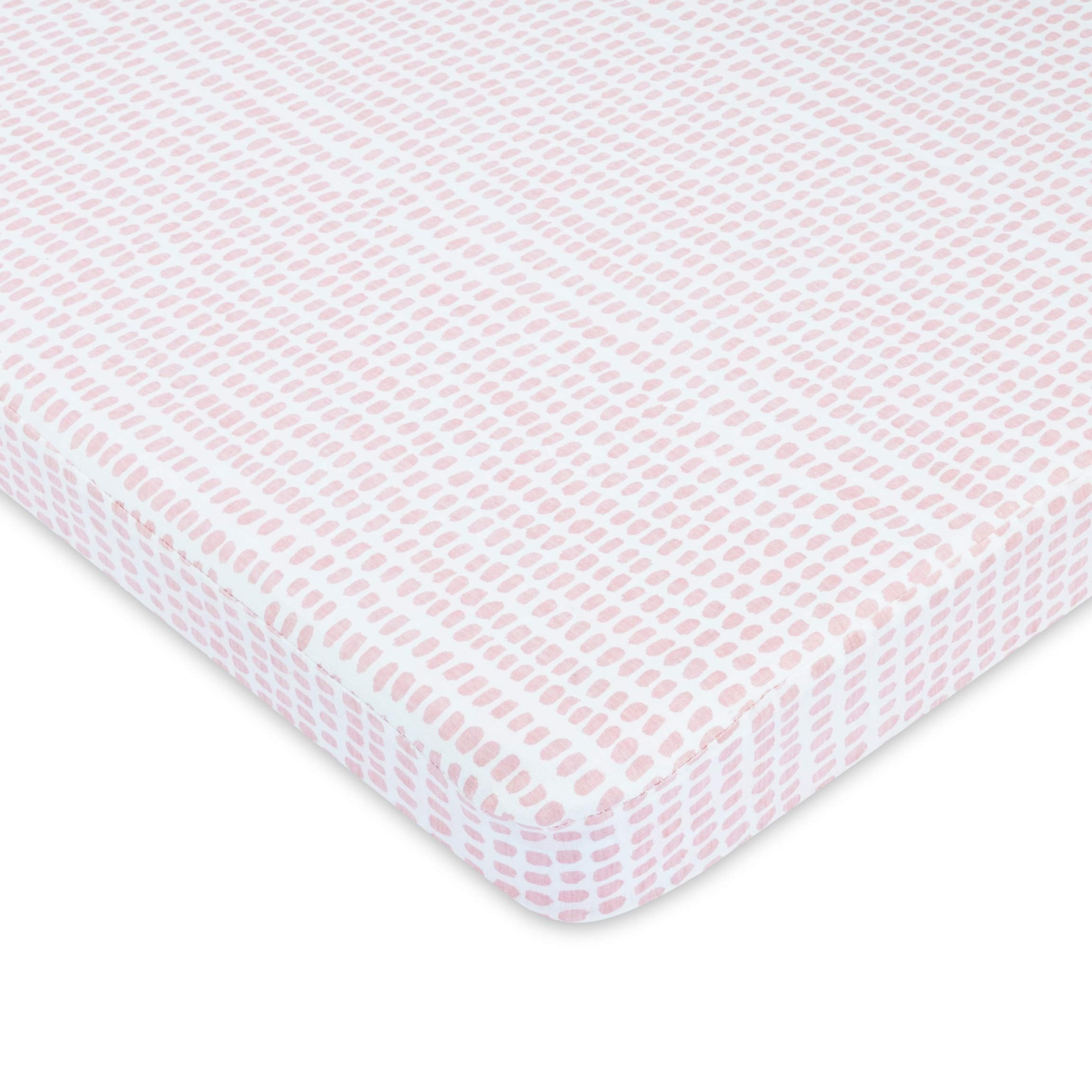 Ely's & Co. Patent Pending Waterproof Pack N Play/Mini Portable Crib Sheet with Mattress Pad Cover Protection I Mauve Pink Stripes and Splash by Ely's & Co.