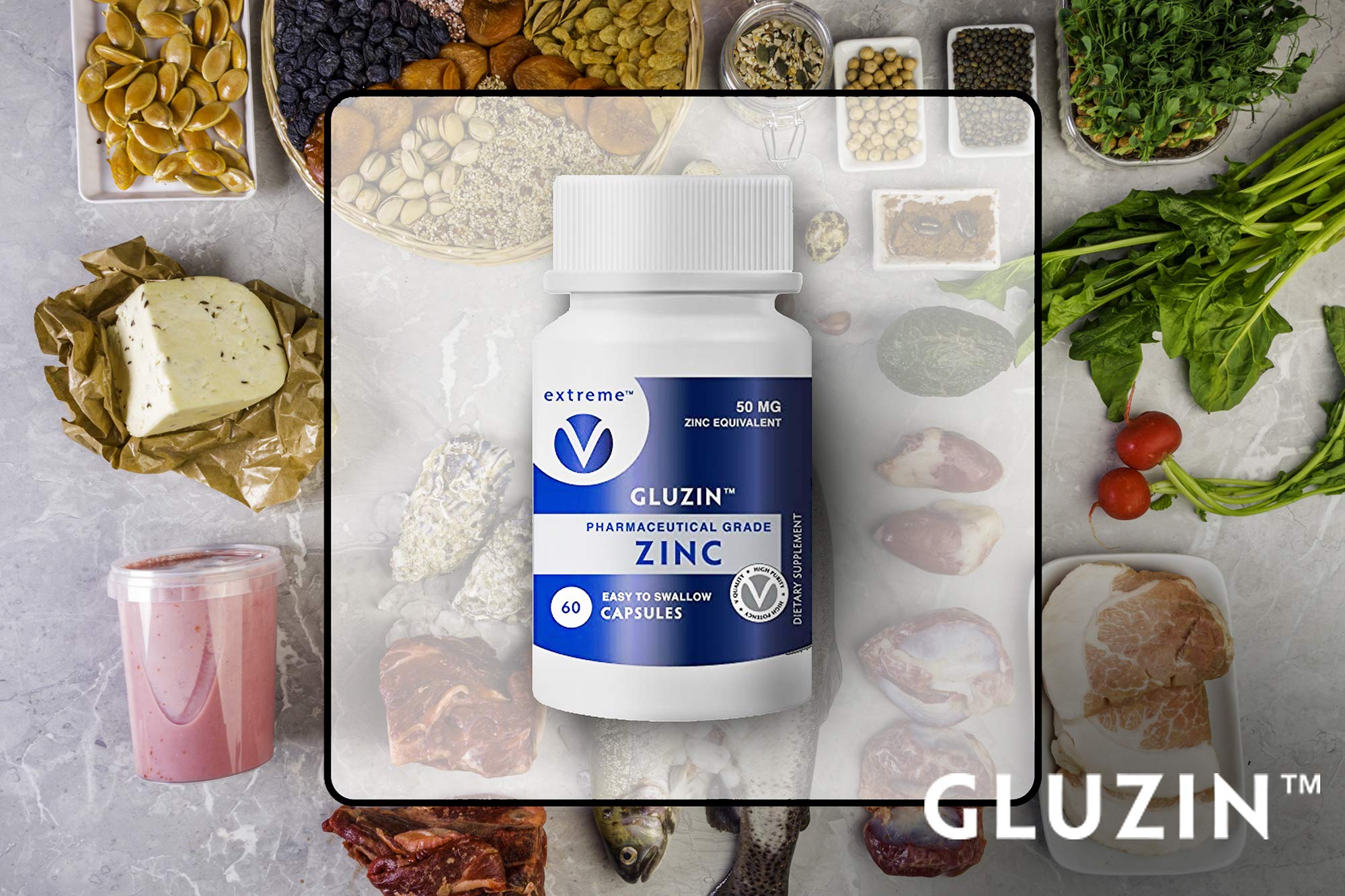 Gluzin 50MG Pharmaceutical Grade Zinc Vegan Friendly