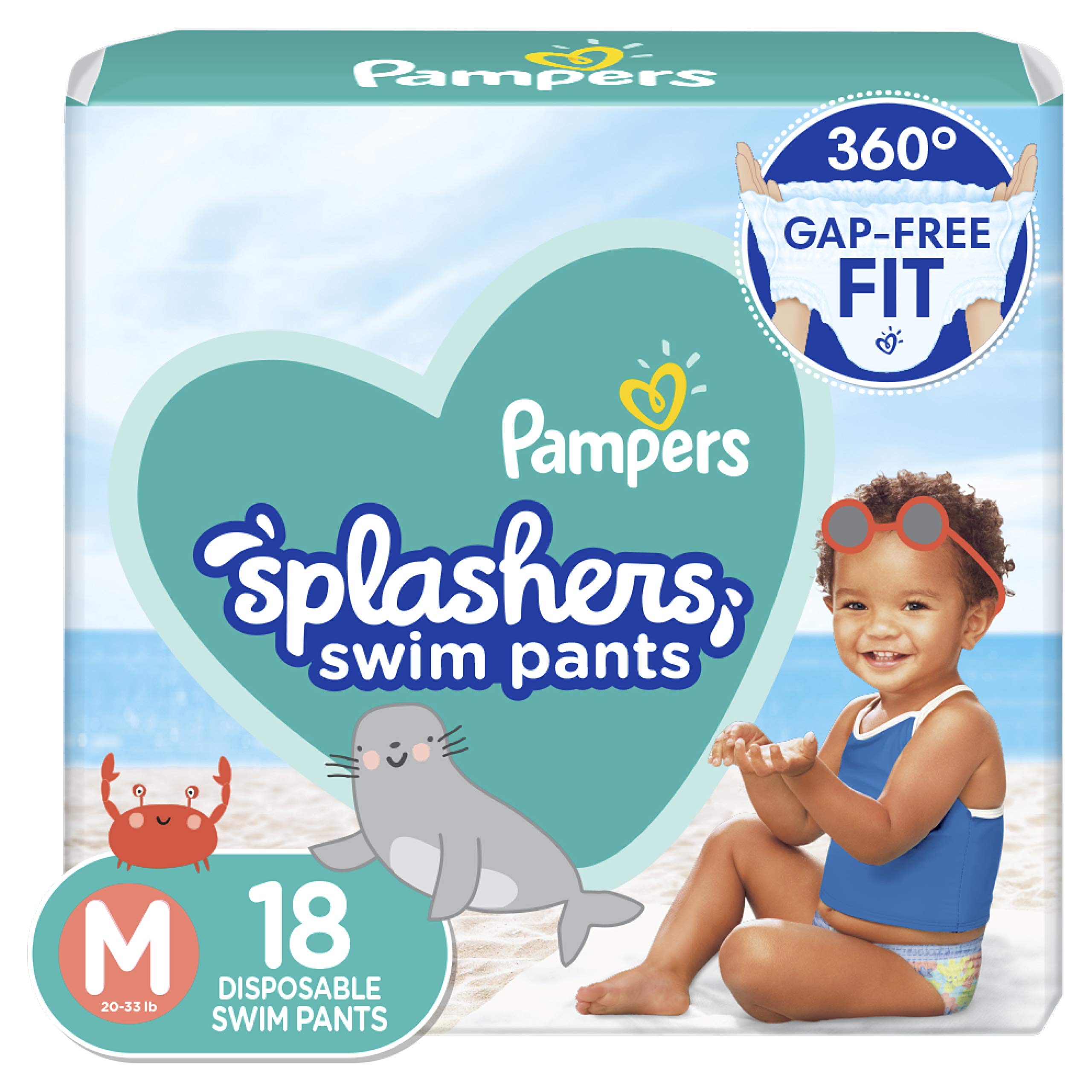 Pampers Splashers Swim Diapers Size M 18 Count