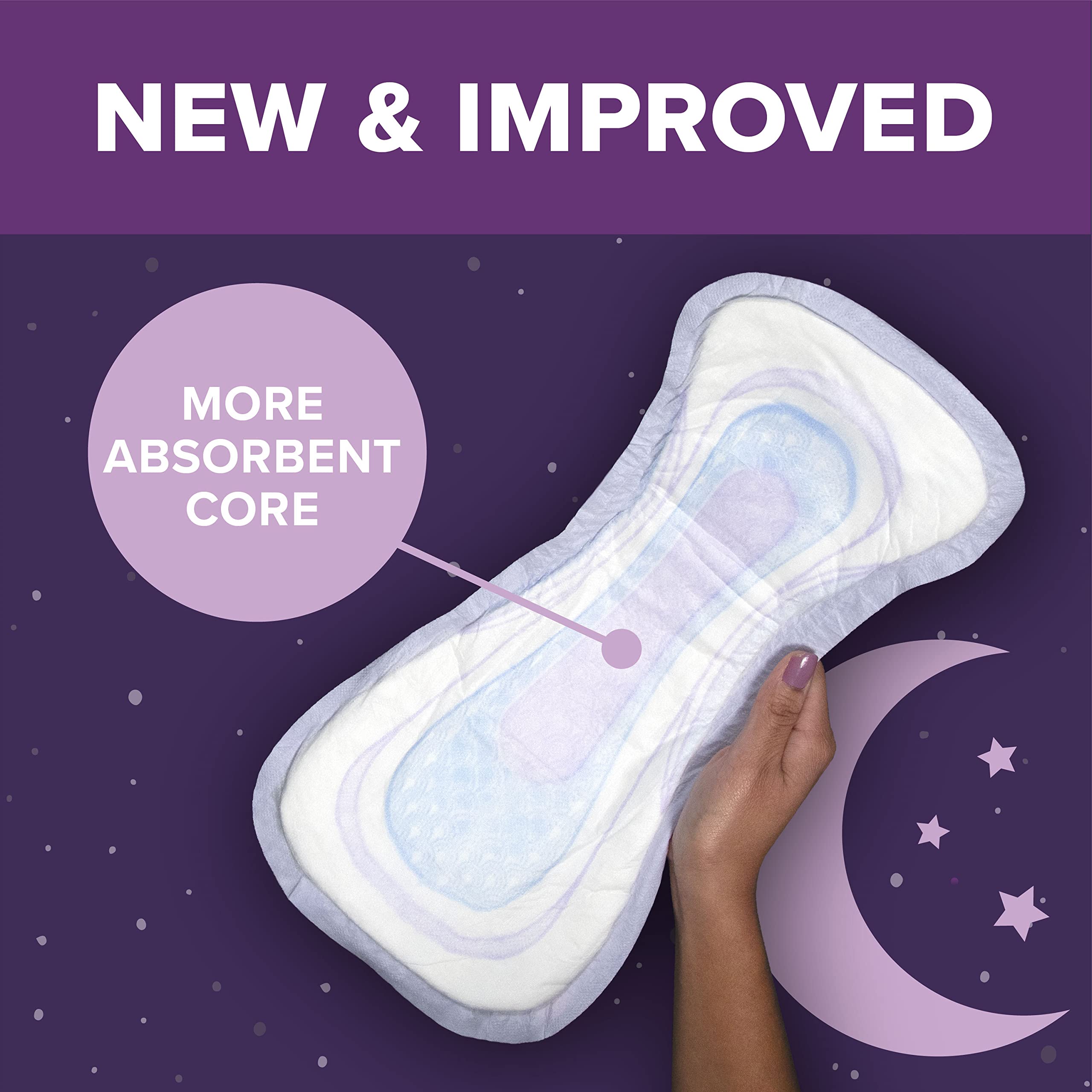 Poise Incontinence Pads & Postpartum Incontinence Pads, 8 Drop Overnight Absorbency, Extra-Coverage Length, 72 Count, Packaging May Vary