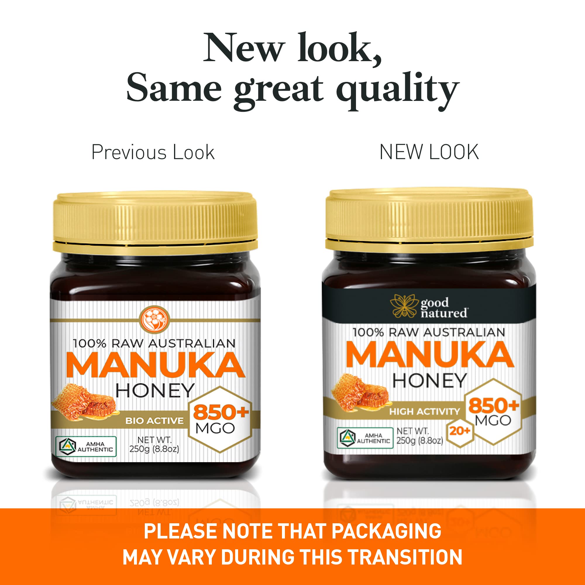 Manuka Honey MGO 850+ / 20+ Medical Grade Manuka - High Strength - Non GMO - Raw, Active - AMHA Certified - (NPA 20+) - 250g by Good Natured