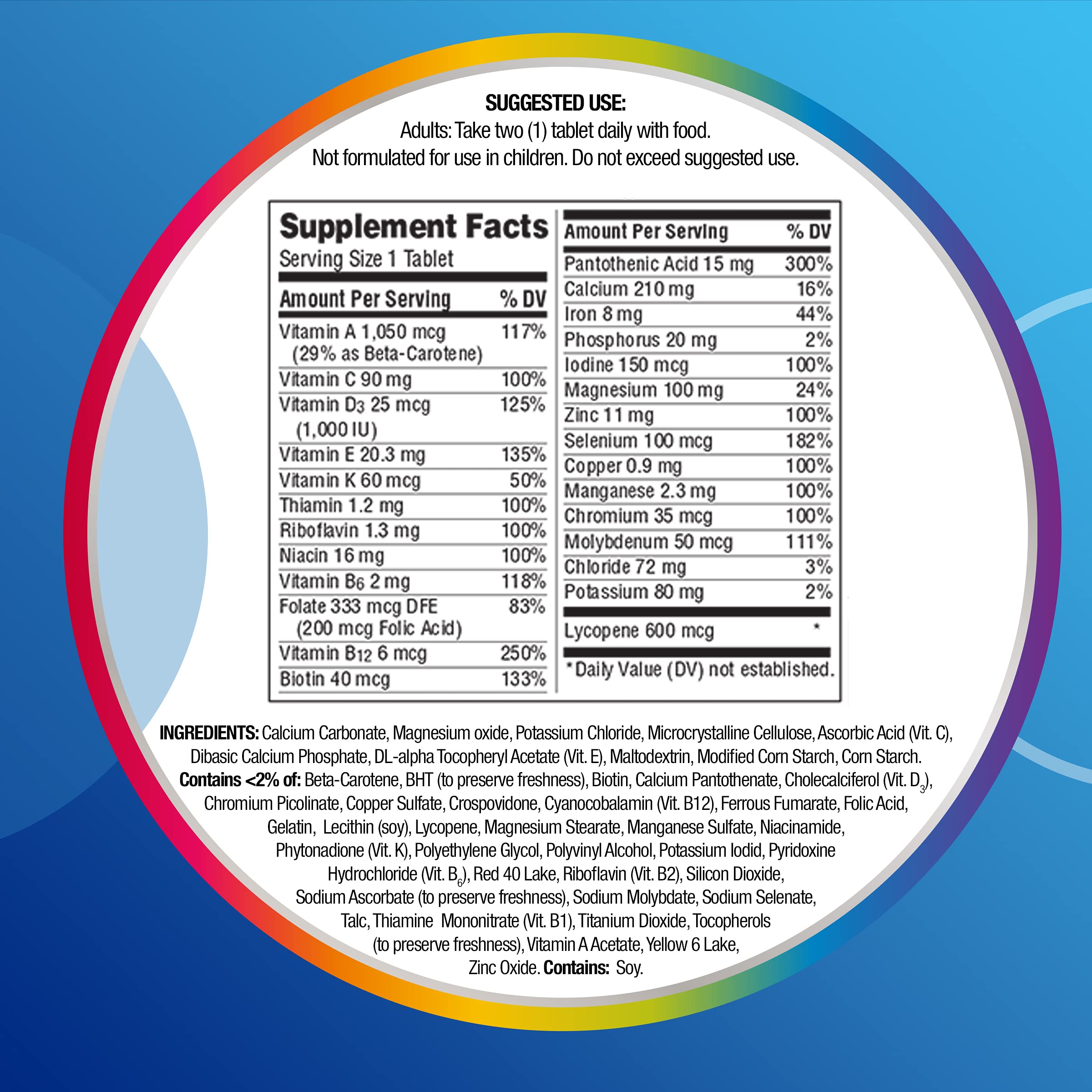 Centrum Multivitamin for Men, Multivitamin/Multimineral Supplement with Vitamin D3, B Vitamins and Antioxidants, Gluten Free, Non-GMO Ingredients - 250 Count