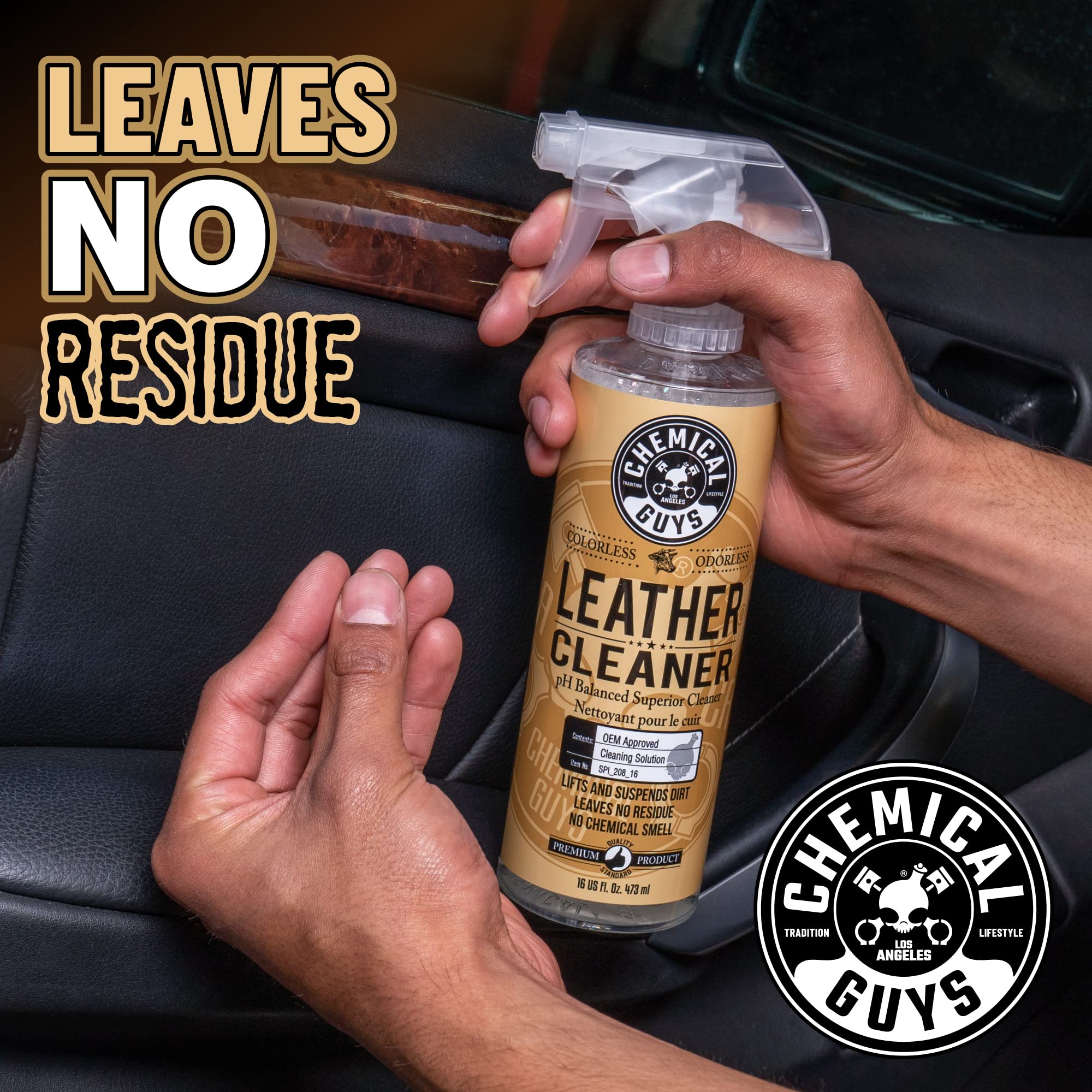 Chemical Guys SPI_109_04 Leather Cleaner and Conditioner Complete Leather Care Kit for Use on Car Interiors, Leather Apparel, Furniture, Shoes, Boots, Bags & More (2 - 4 fl oz Bottles)