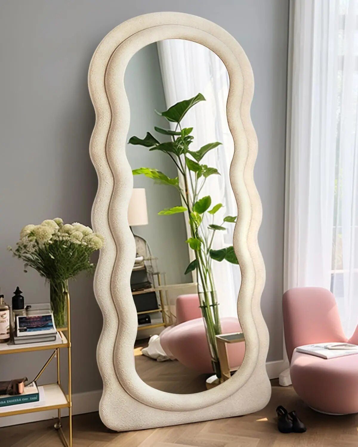 Elegant Full-Length Wavy Mirror