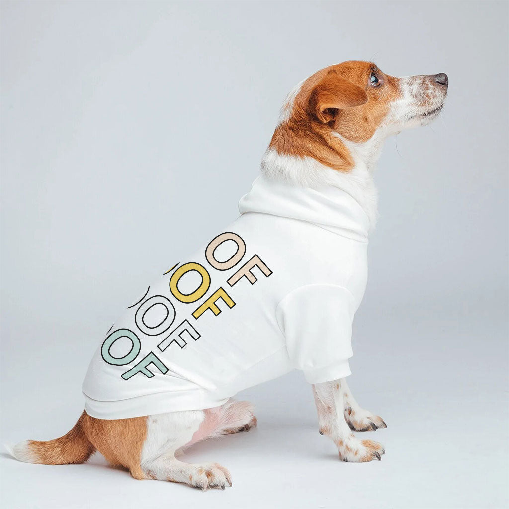 Woof Dog Hoodie - Word Art Dog Coat - Beautiful Dog Clothing