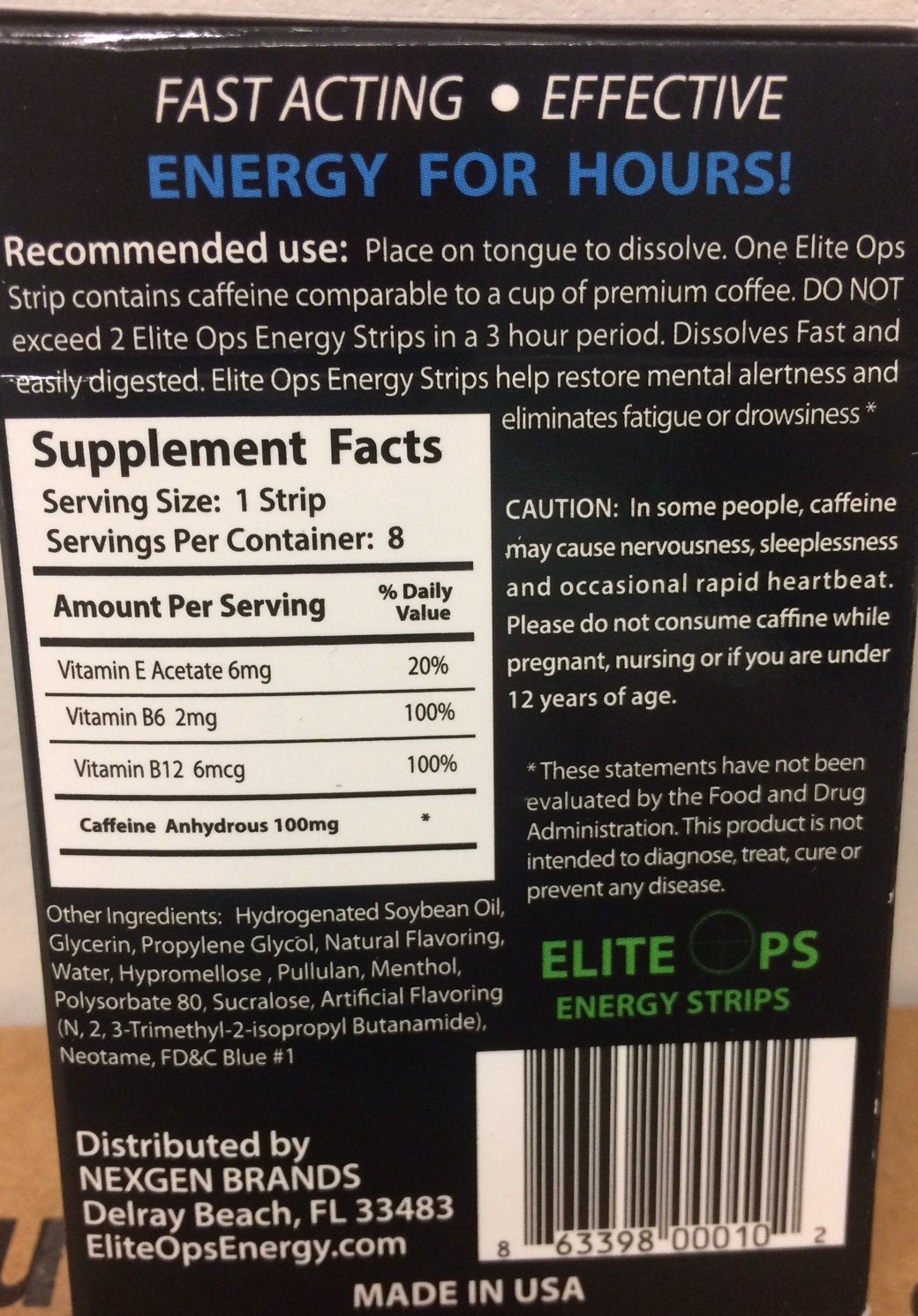 Elite Ops Energy Strips Mint 8-count