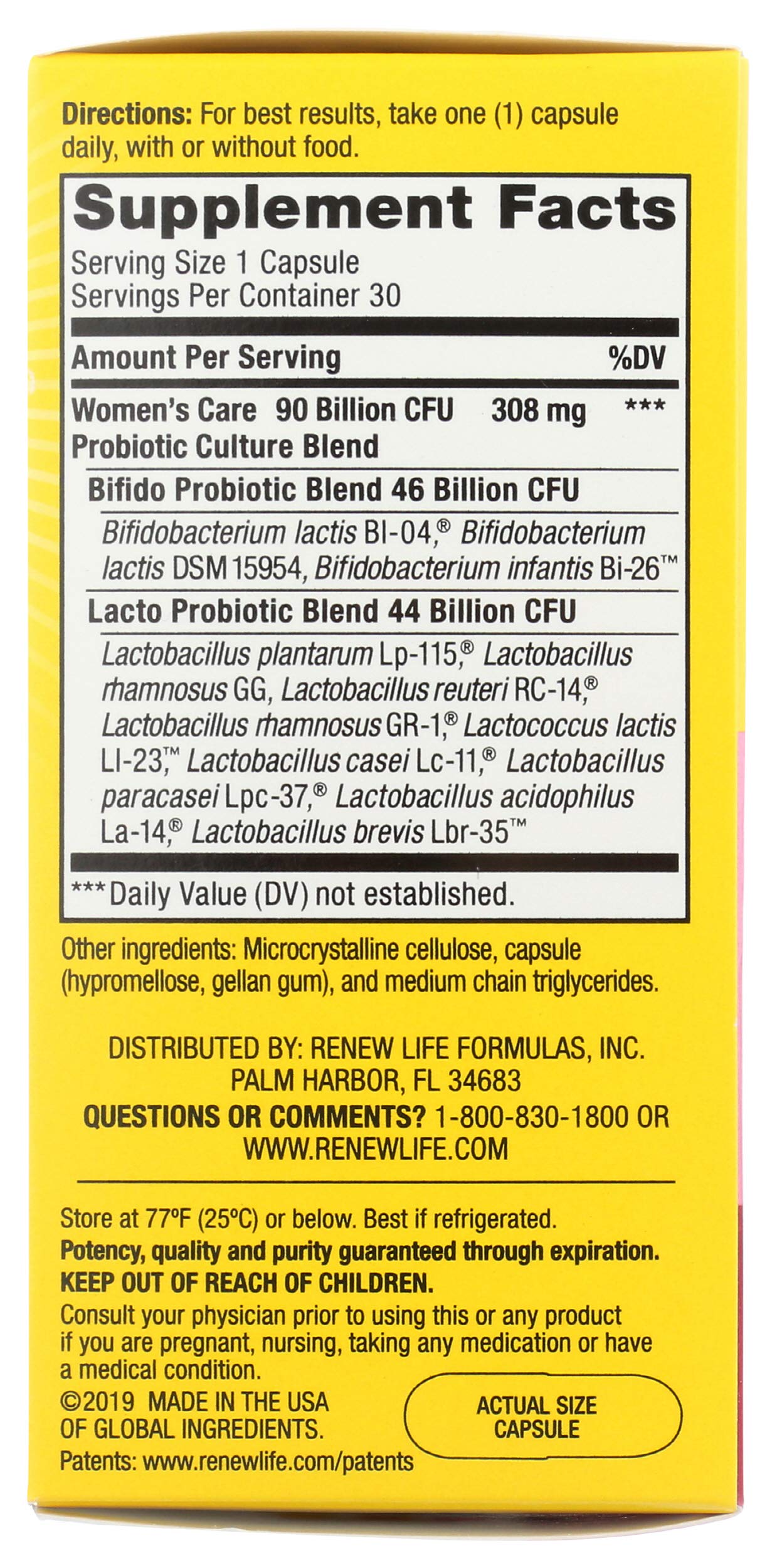 RENEW LIFE Ultimate Flora Women's Care Probiotic 90 Billion, 30 CT