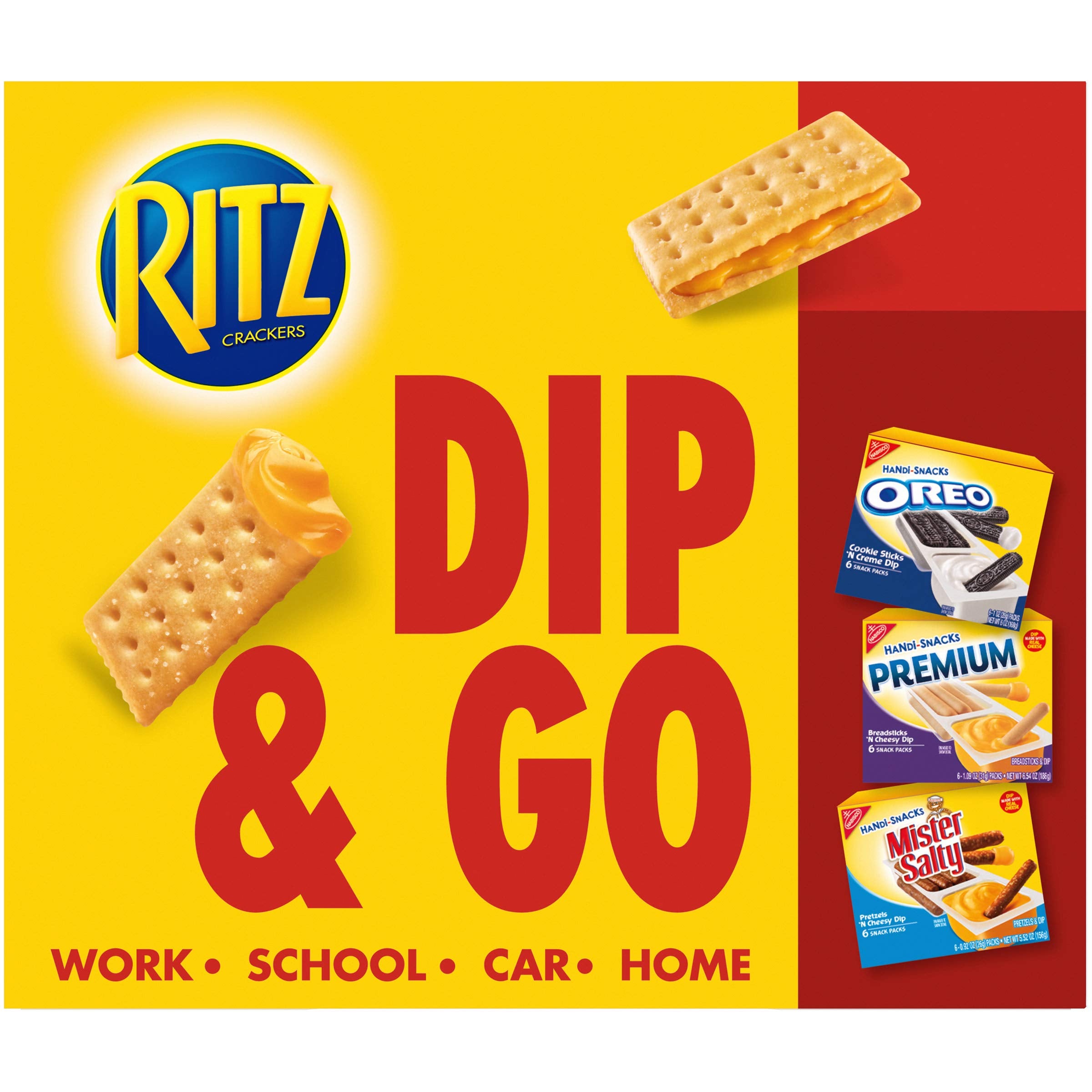 RITZ Handi-Snacks Crackers and Cheese Dip, 6 - 0.95 oz Packs