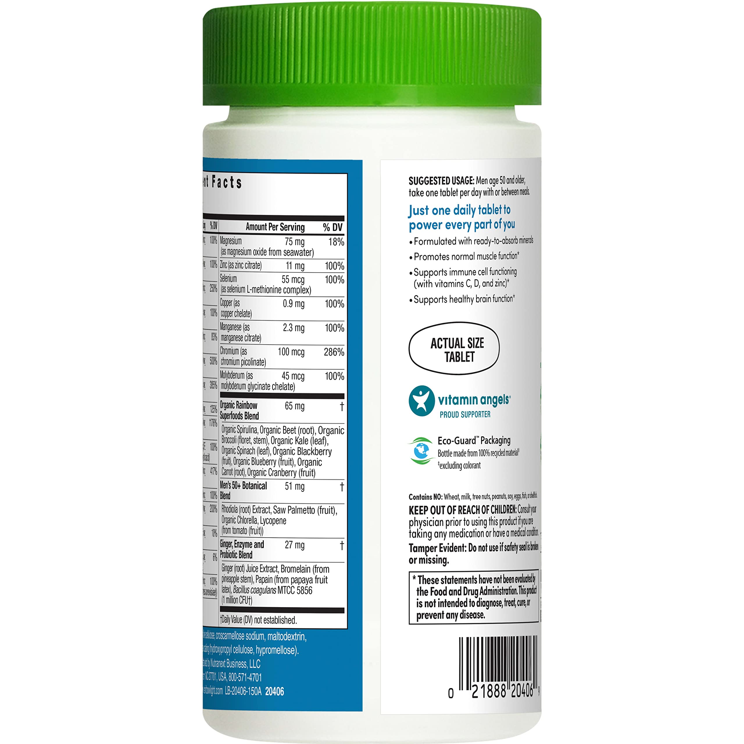 Rainbow Light Multivitamin for Men 50+, Vitamin C, D & Zinc, Probiotics, Men's One 50+ Multivitamin Provides High Potency Immune Support, Non-GMO, Vegetarian, 150 Tablets