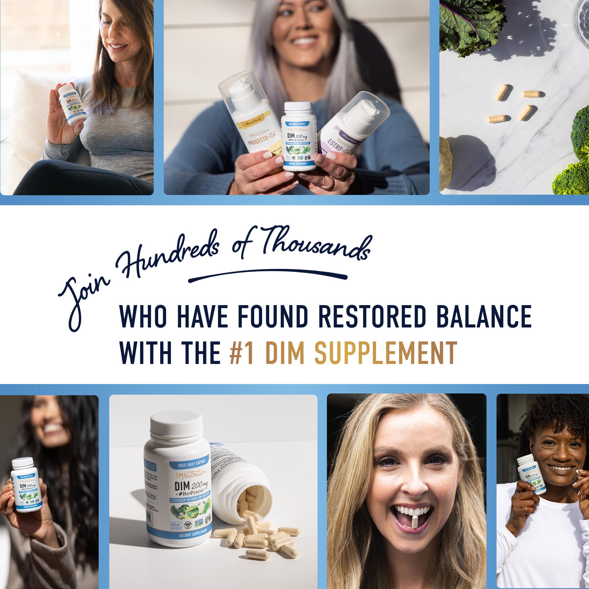 DIM Supplement 200 mg | Estrogen Balance for Women & Men | Hormone Balance, Hormonal Acne Supplements, Menopause Support, Antioxidant Support | Clean Label Project Certified, Vegan, Soy Free | 60 Ct.