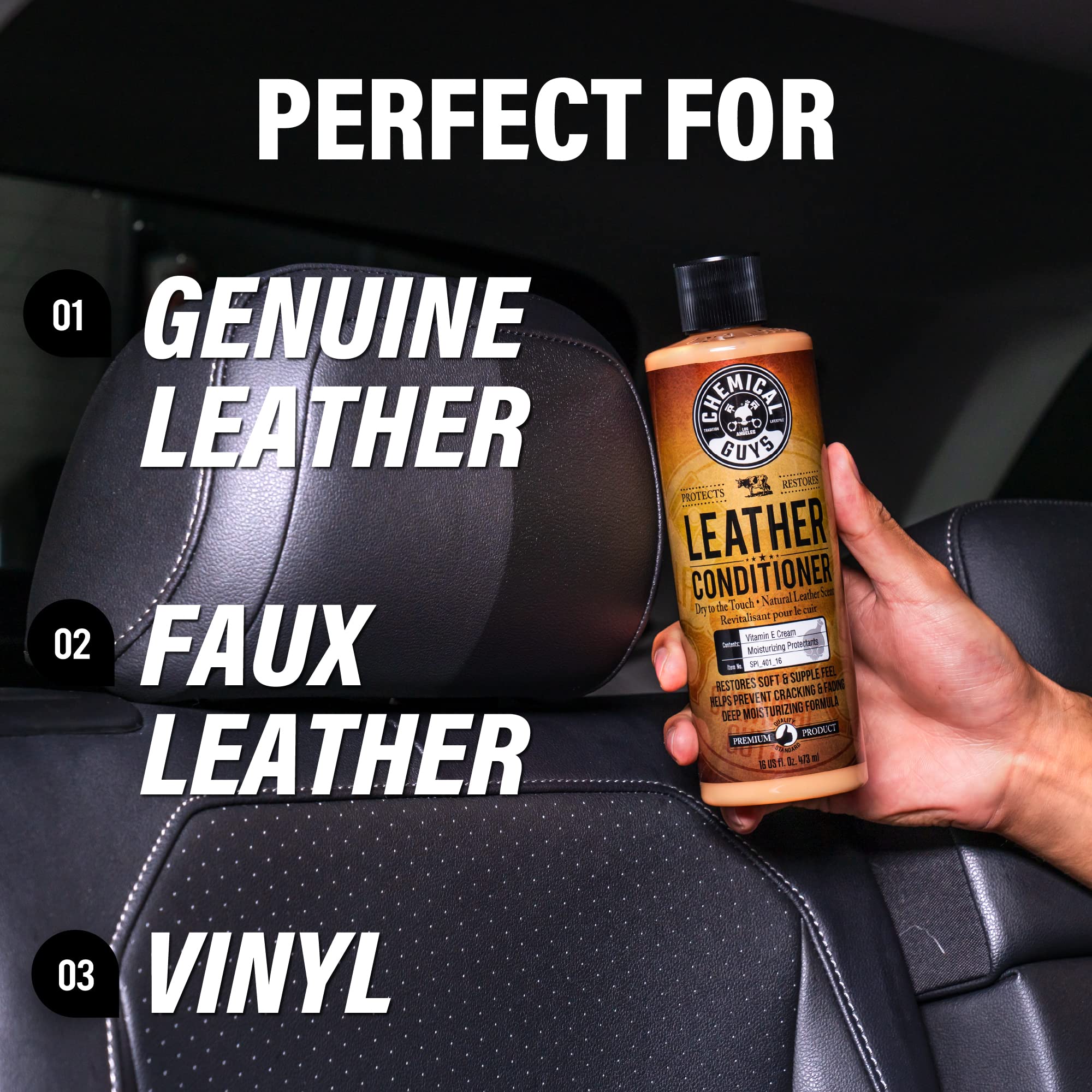 Chemical Guys SPI_109_04 Leather Cleaner and Conditioner Complete Leather Care Kit for Use on Car Interiors, Leather Apparel, Furniture, Shoes, Boots, Bags & More (2 - 4 fl oz Bottles)