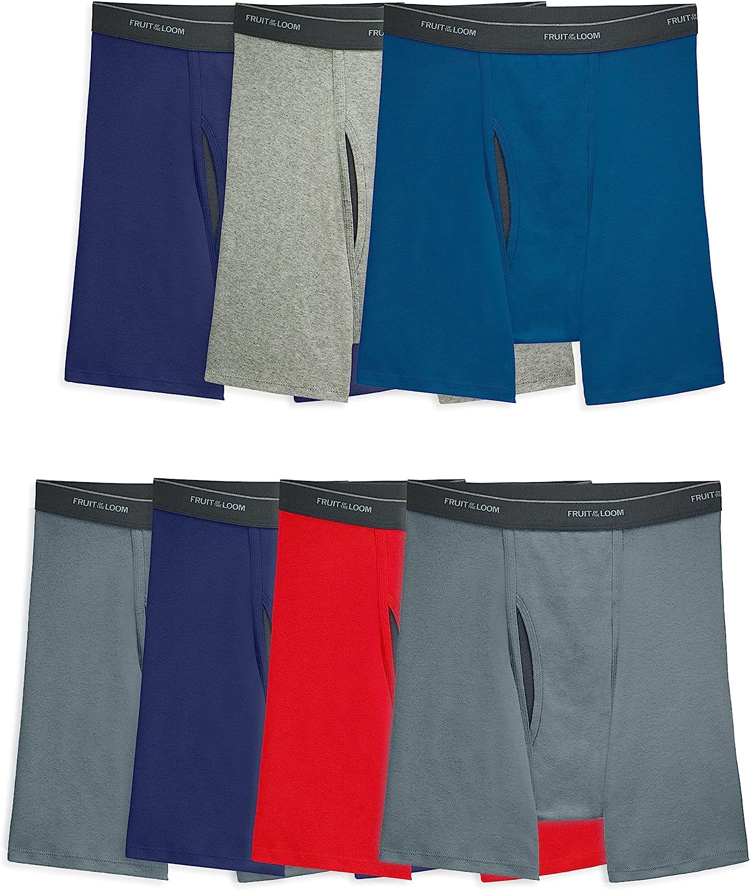 Fruit of the Loom Men's Coolzone Boxer Briefs, 7 Pack-Assorted Colors, Large