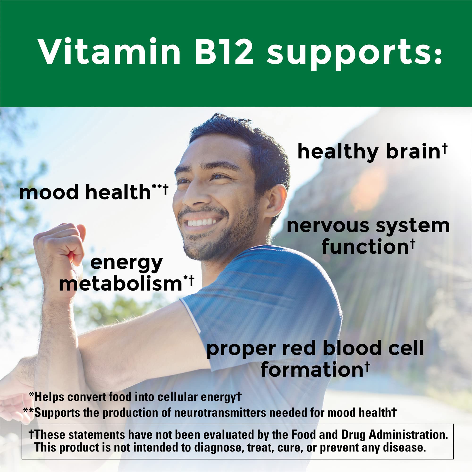 Nature Made Vitamin B12 500 mcg, Dietary Supplement for Energy Metabolism Support, 200 Tablets, 200 Day Supply