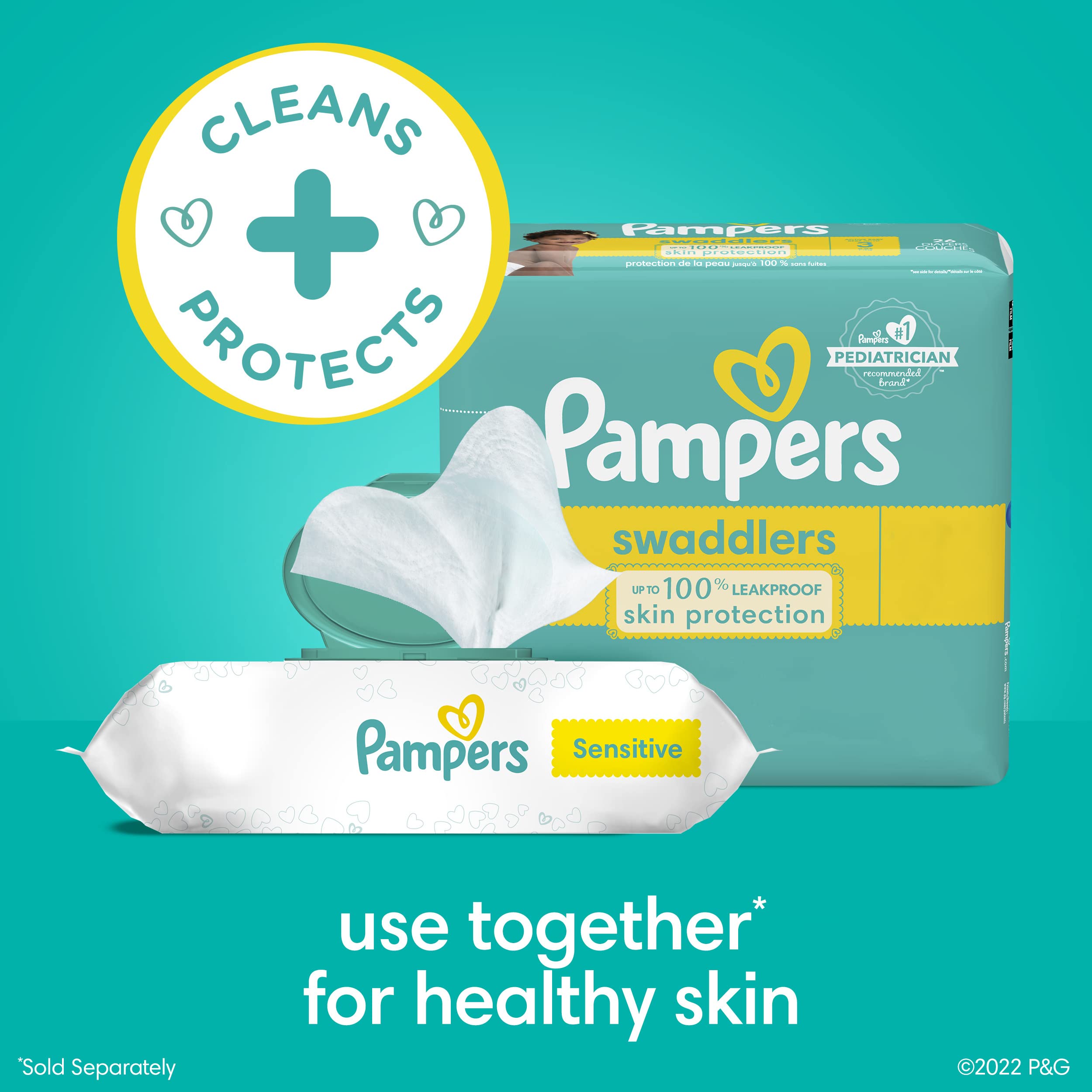 Pampers Sensitive Water Based Hypoallergenic and Unscented Baby Wipes Combo, 1008 count (Packaging May Vary)