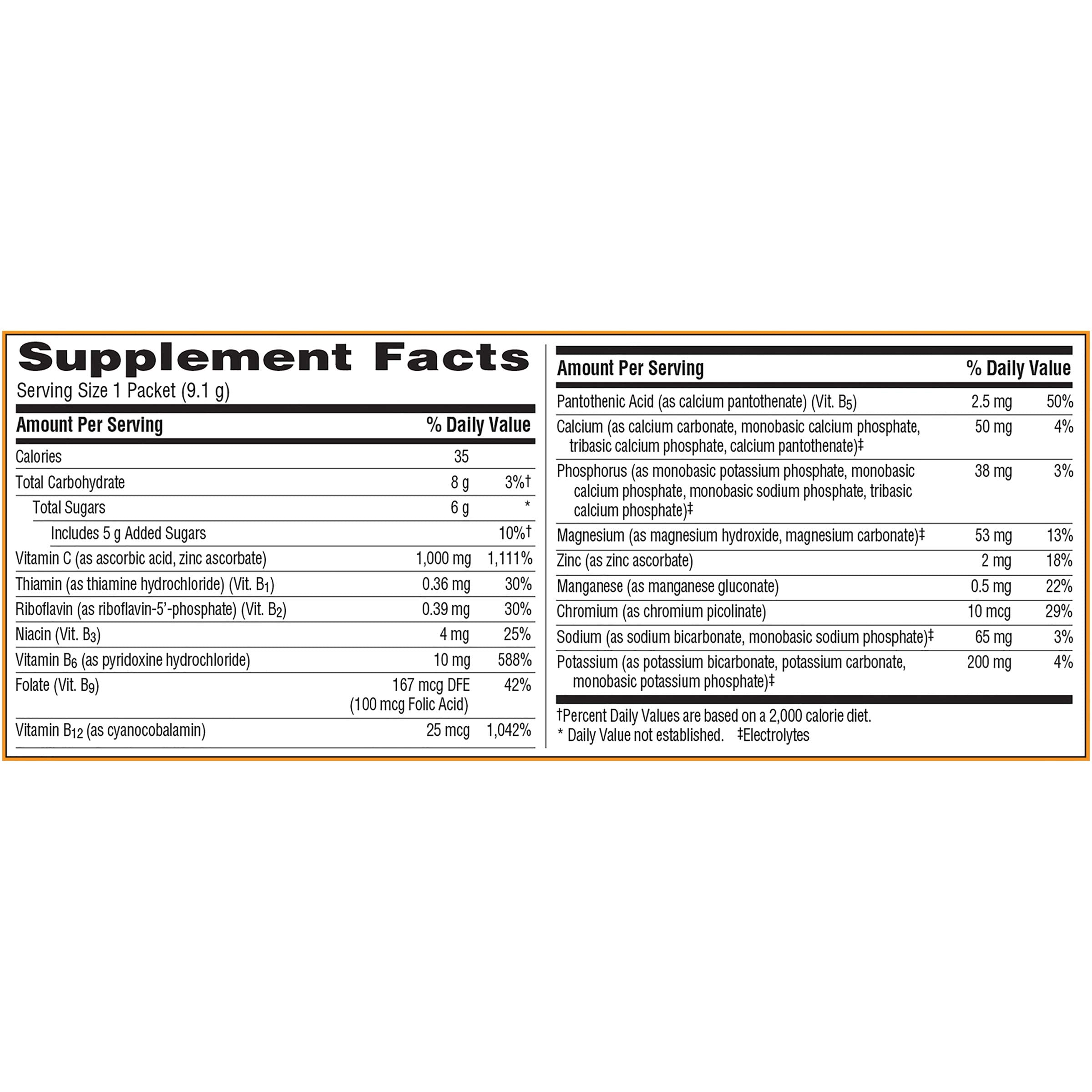 Emergen-C (30 Count, Raspberry Flavor) Dietary Supplement Drink Mix With 1000mg Vitamin C, 0.32 Ounce Packets, Caffeine Free