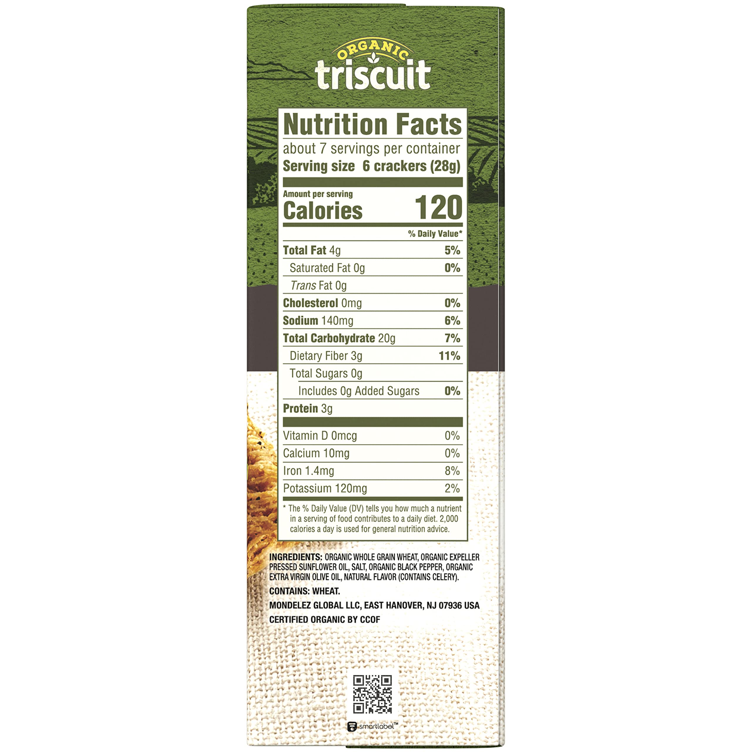 Triscuit Organic Original Whole Grain Wheat Crackers, Organic Crackers, Vegan Crackers, 6 - 7 oz Boxes