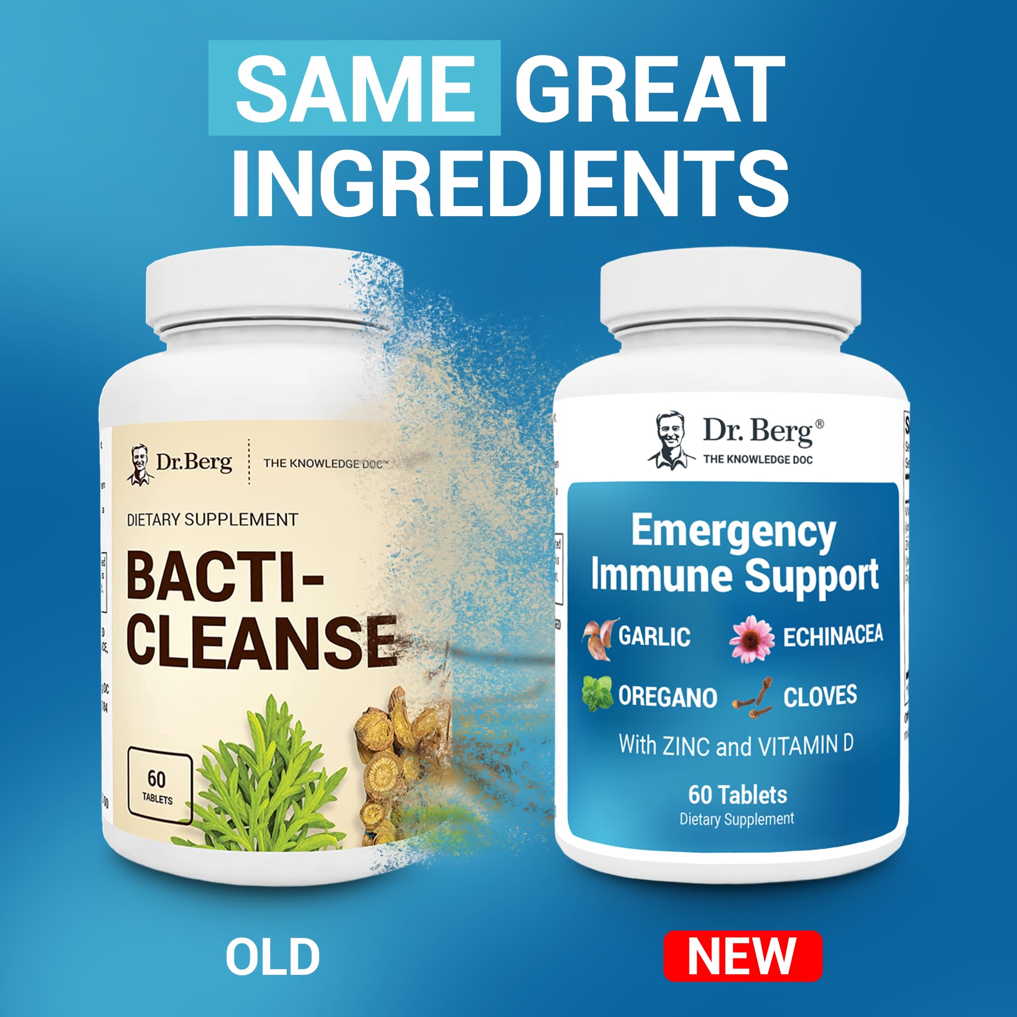 Dr. Berg Emergency Immune Support w/Echinacea - Potent Blend of Herbal Extracts (Warning: Strong Herbal Smells) - Immune Support Supplement Includes 2,000 IUs of Vitamin D & 10mg of Zinc - 60 Tablets