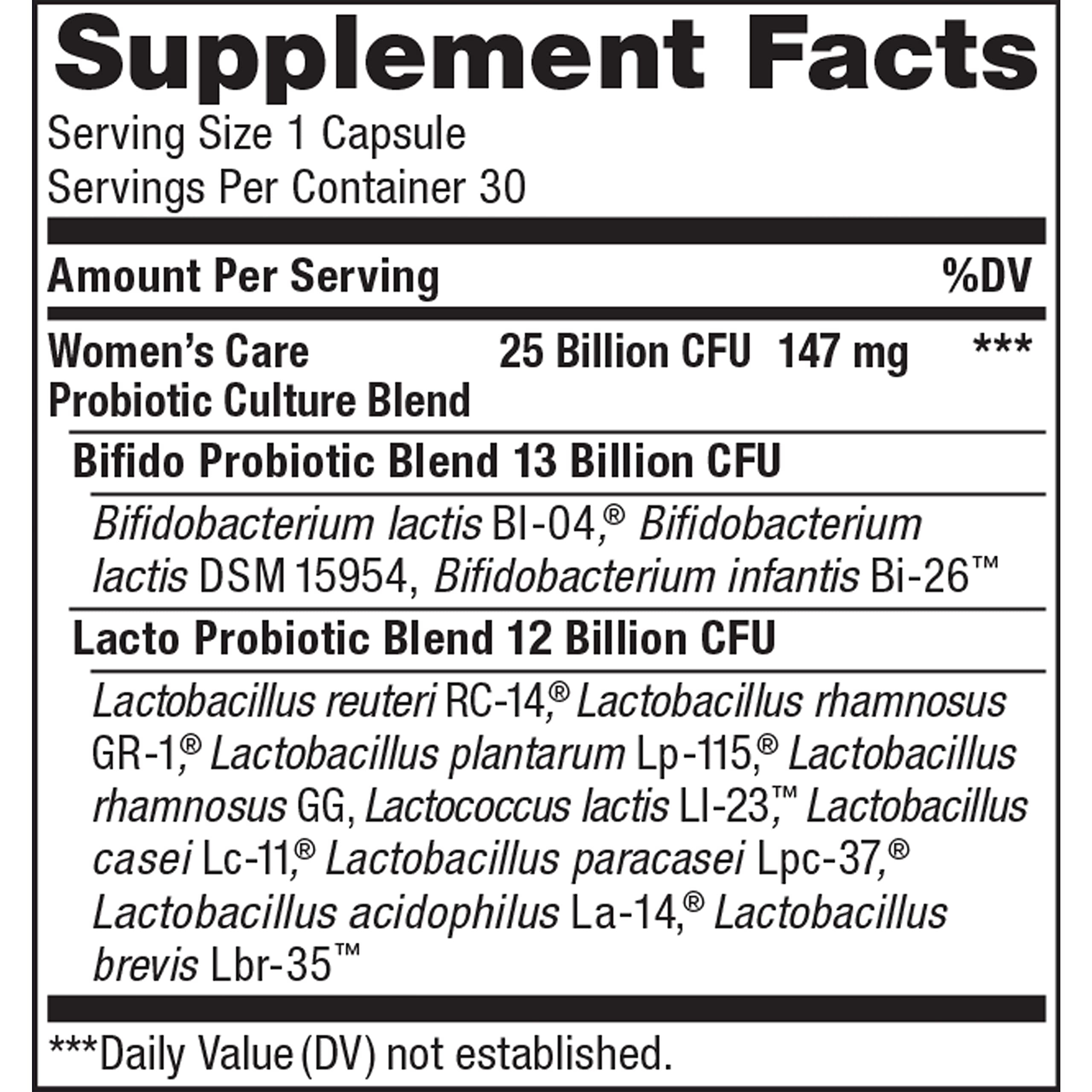 Renew Life Probiotics for Women, 25 Billion CFU Guaranteed, Probiotic Supplement for Digestive, Vaginal & Immune Health, Shelf Stable, Soy, Dairy & Gluten Free, 30 Capsules