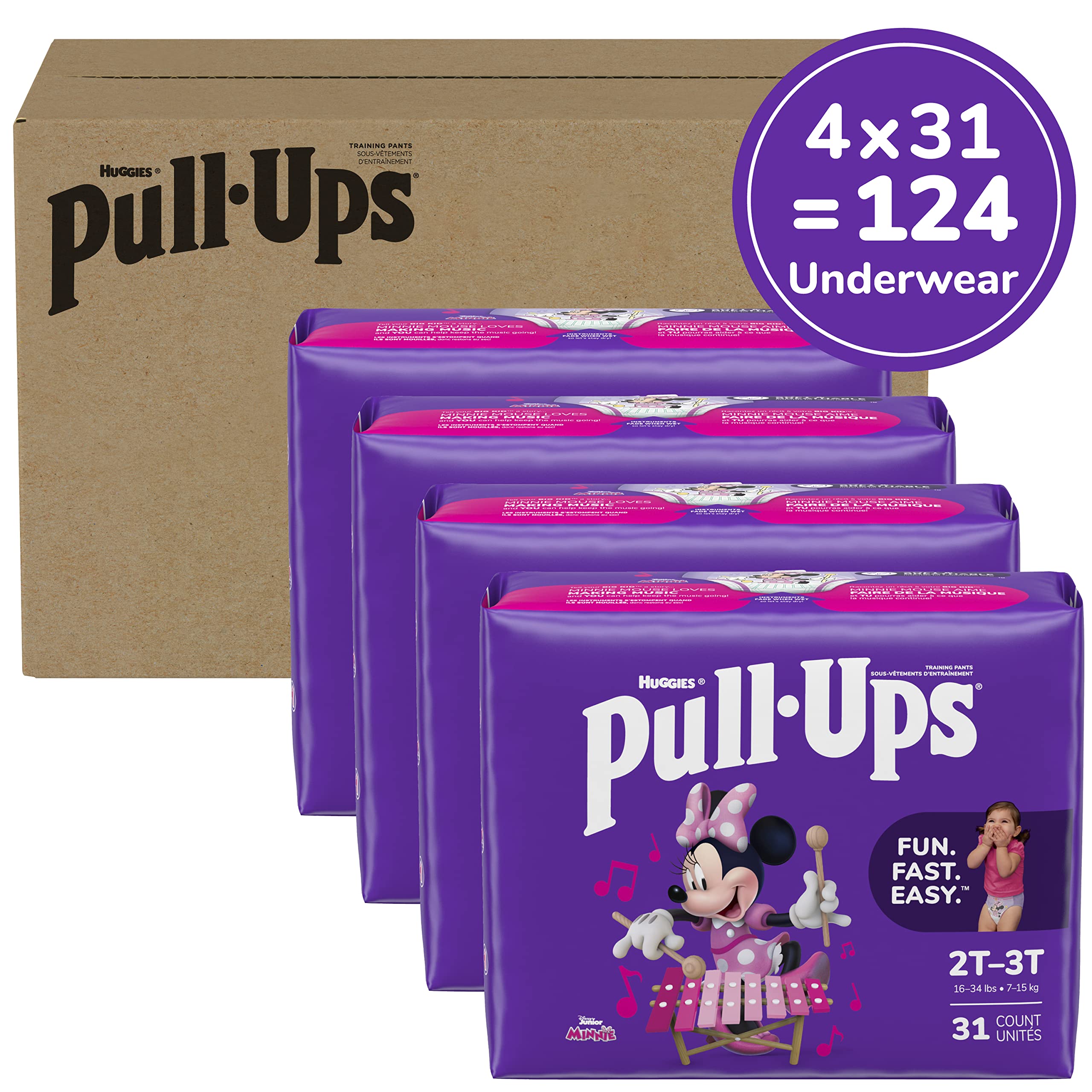 Pull-Ups Girls' Potty Training Pants, 2T-3T (16-34 lbs), 124 Count