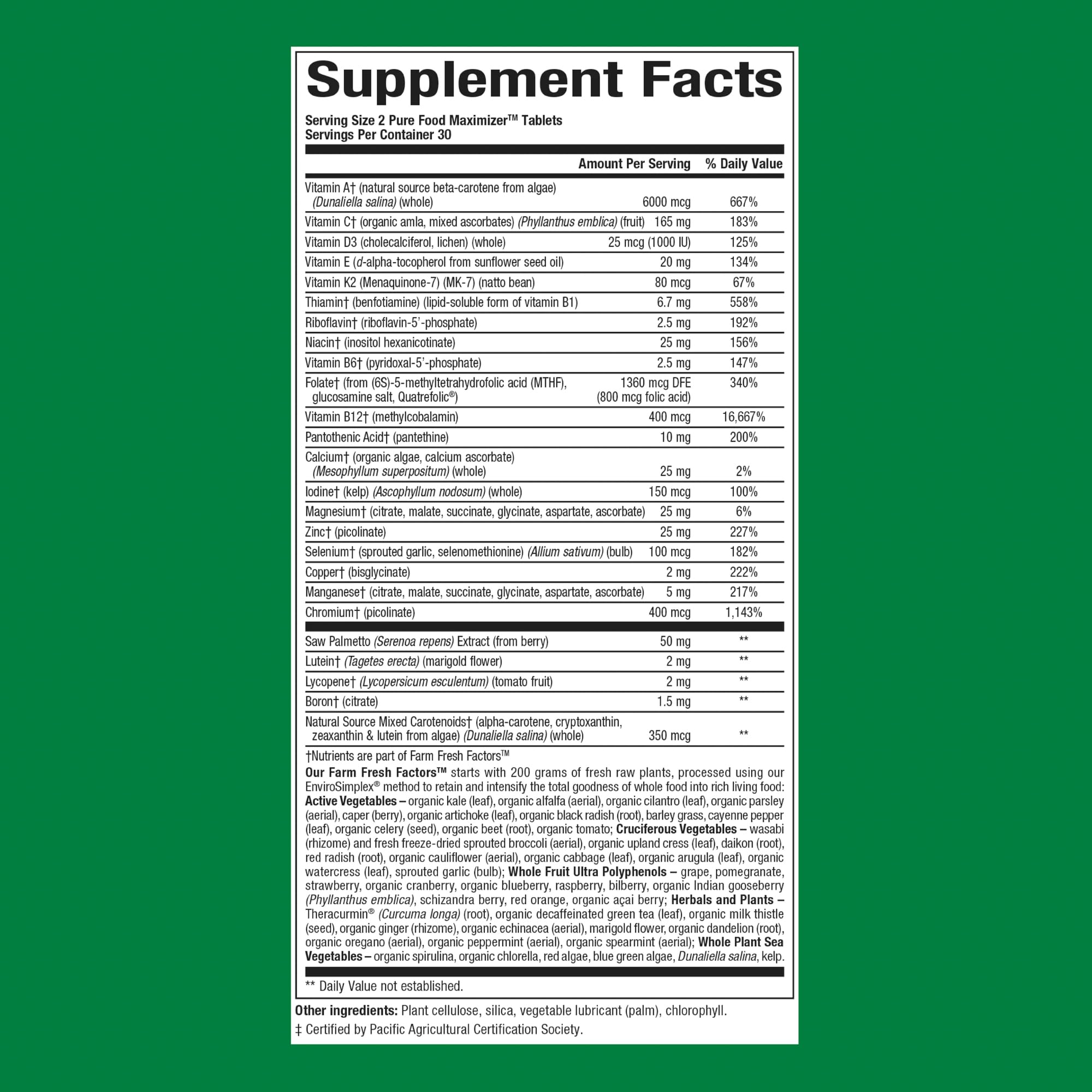 Natural Factors, Men's 50+ Multivitamin & Mineral, 1 Serving Contains Nutrition Equivalent to ½ lb of Veggies, 60 Count (Pack of 1)