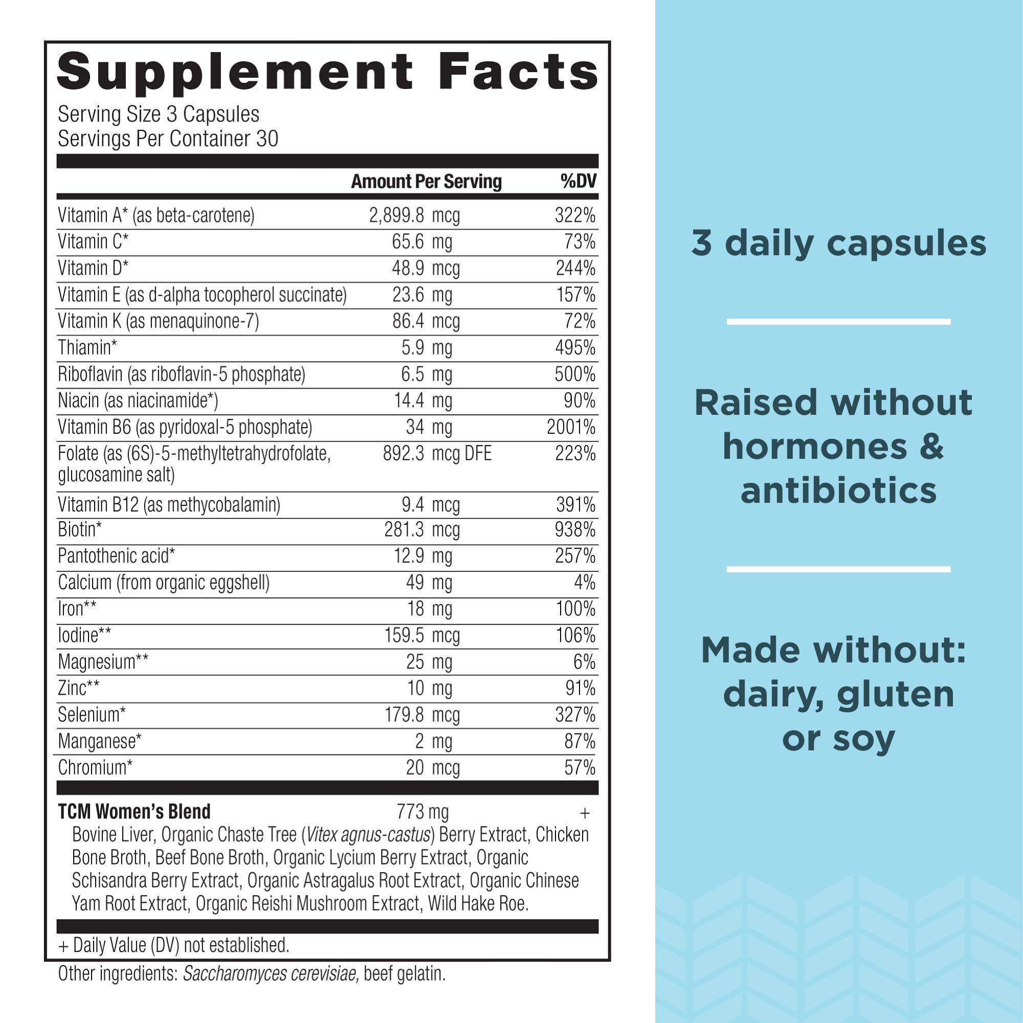 Multivitamin for Women, Ancient Multi Women's, 21 Vitamins and Minerals Including Vitamin D, C, B12, Zinc, Supports Healthy Immune System and Bone Health, Paleo and Keto Friendly, 90 Capsules