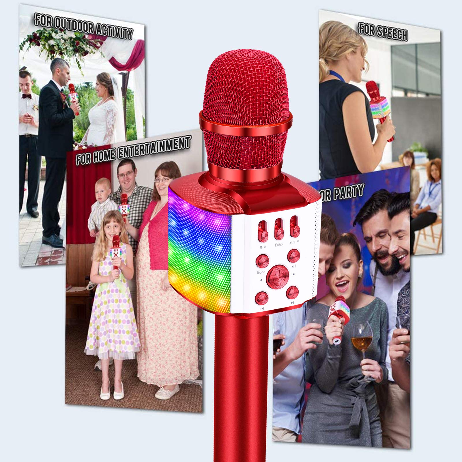 BONAOK Q37 & Q36 Karaoke Microphone, Portable Karaoke Machine for Kids and Adults Birthday Party Home Indoor Outdoor