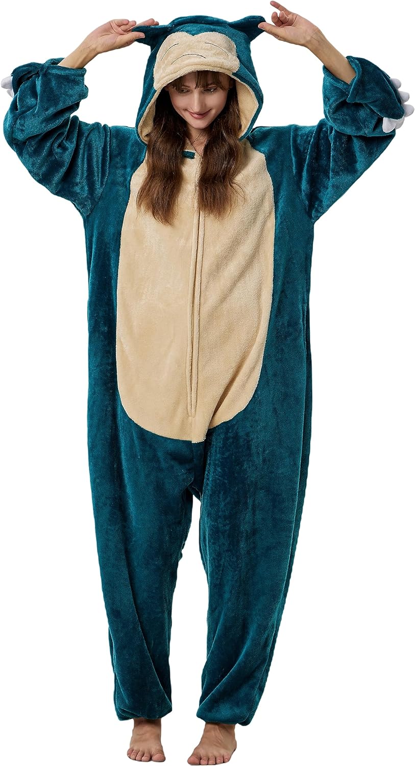 QSTYLE Adult Animal Onesie Halloween Costume,One Piece Cosplay Suit for Women and Men