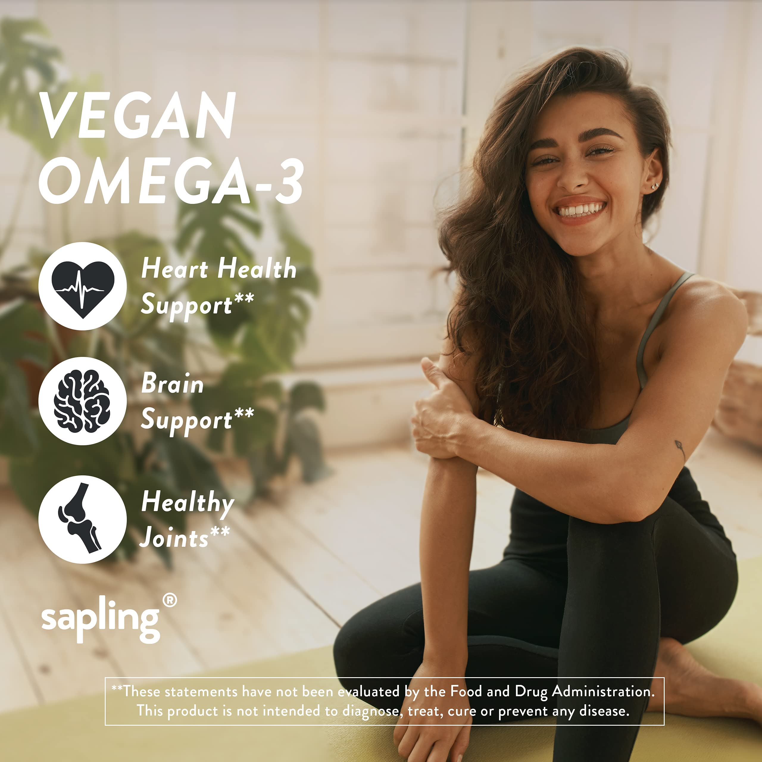 Vegan Omega 3 Supplement - Plant Based DHA & EPA Fatty Acids - Carrageenan Free, Alternative to Fish Oil, Supports Heart, Brain, Joint Health - Sustainably Sourced Algae, Fish Oil Free - 60 Softgels