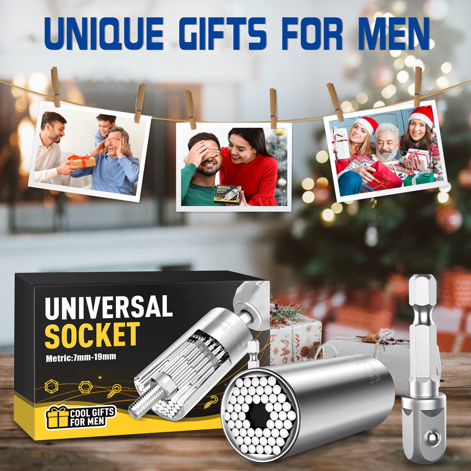 Hinshark Father's Day Gifts from Daughter, Super Universal Socket Tools, Dad Gifts from Wife, Son, Birthday Gifts for Men, Mens Gifts for Him, Gifts for Dad Who Wants Nothing, Cool Gadgets for Men