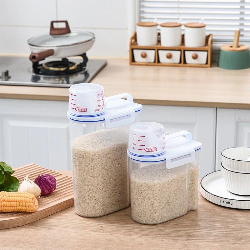 Pet Food Storage Container with Measuring Cup