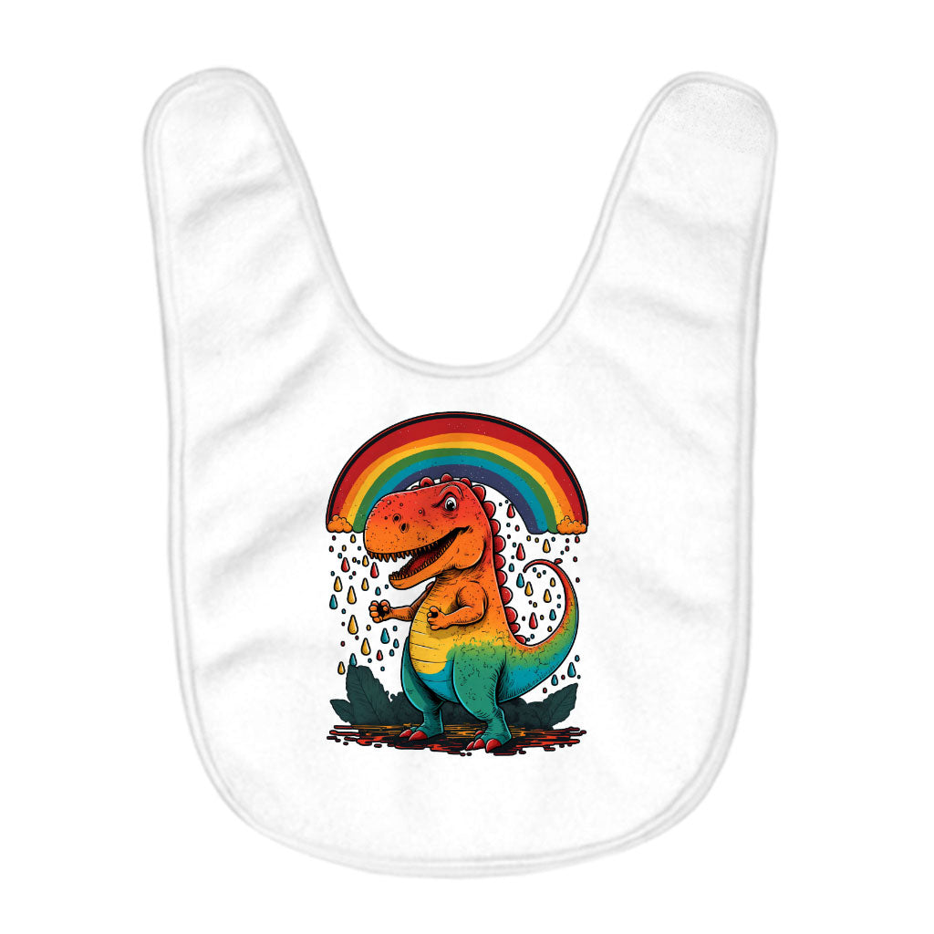 Rainbow Dinosaur Baby Bibs - Cartoon Baby Feeding Bibs - Cute Design Bibs for Eating