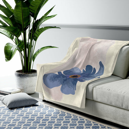 Abstract Floral Blanket Plush Throw