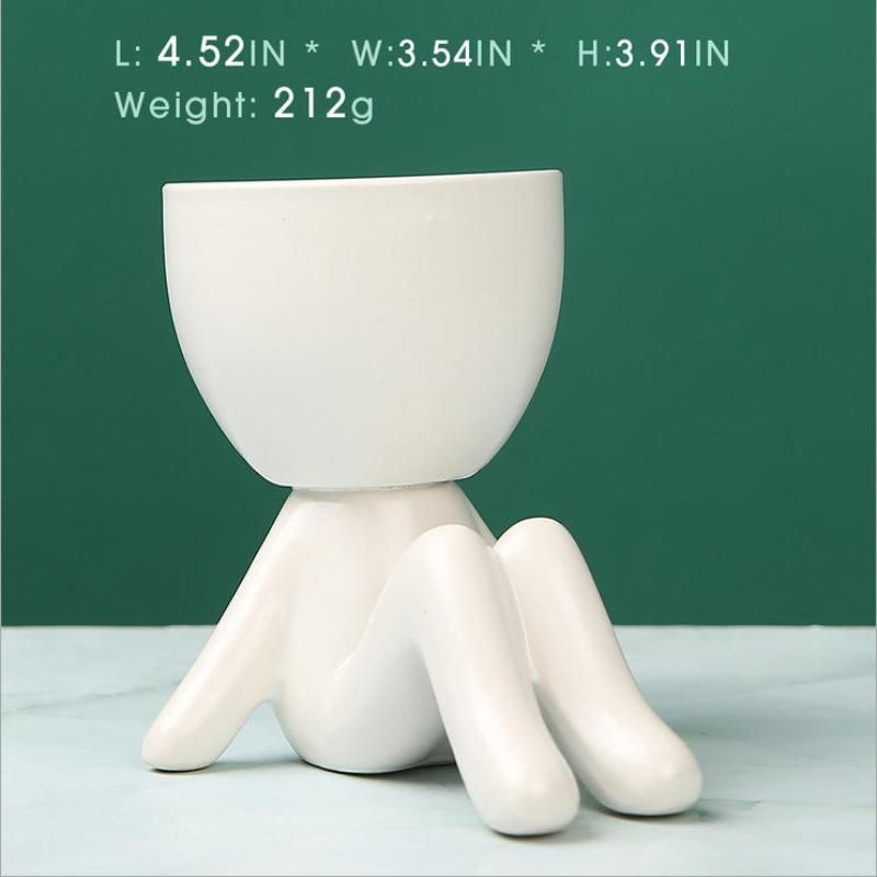 Charming Humanoid Ceramic Planter