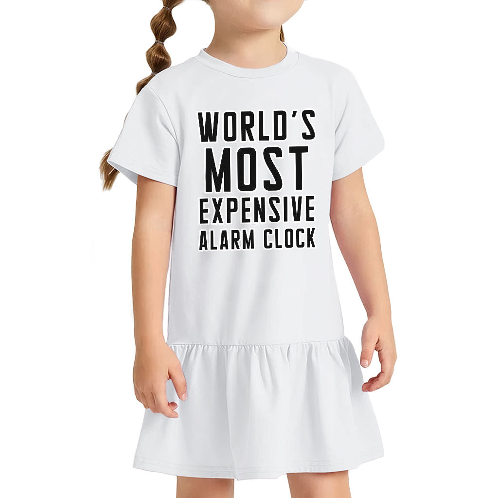 Expensive Alarm Clock Toddler Rib Dress - Best Design Girls' Dress - Trendy Toddler Dress