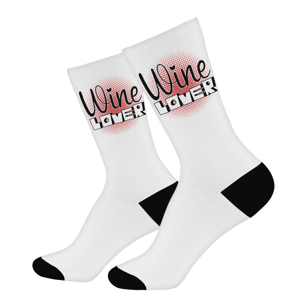 Wine Lover Socks - Best Print Novelty Socks - Cool Crew Socks