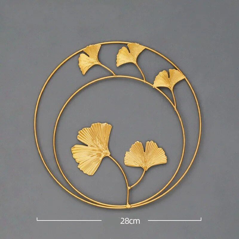 Luxury Ginkgo Leaf Metal Wall Art